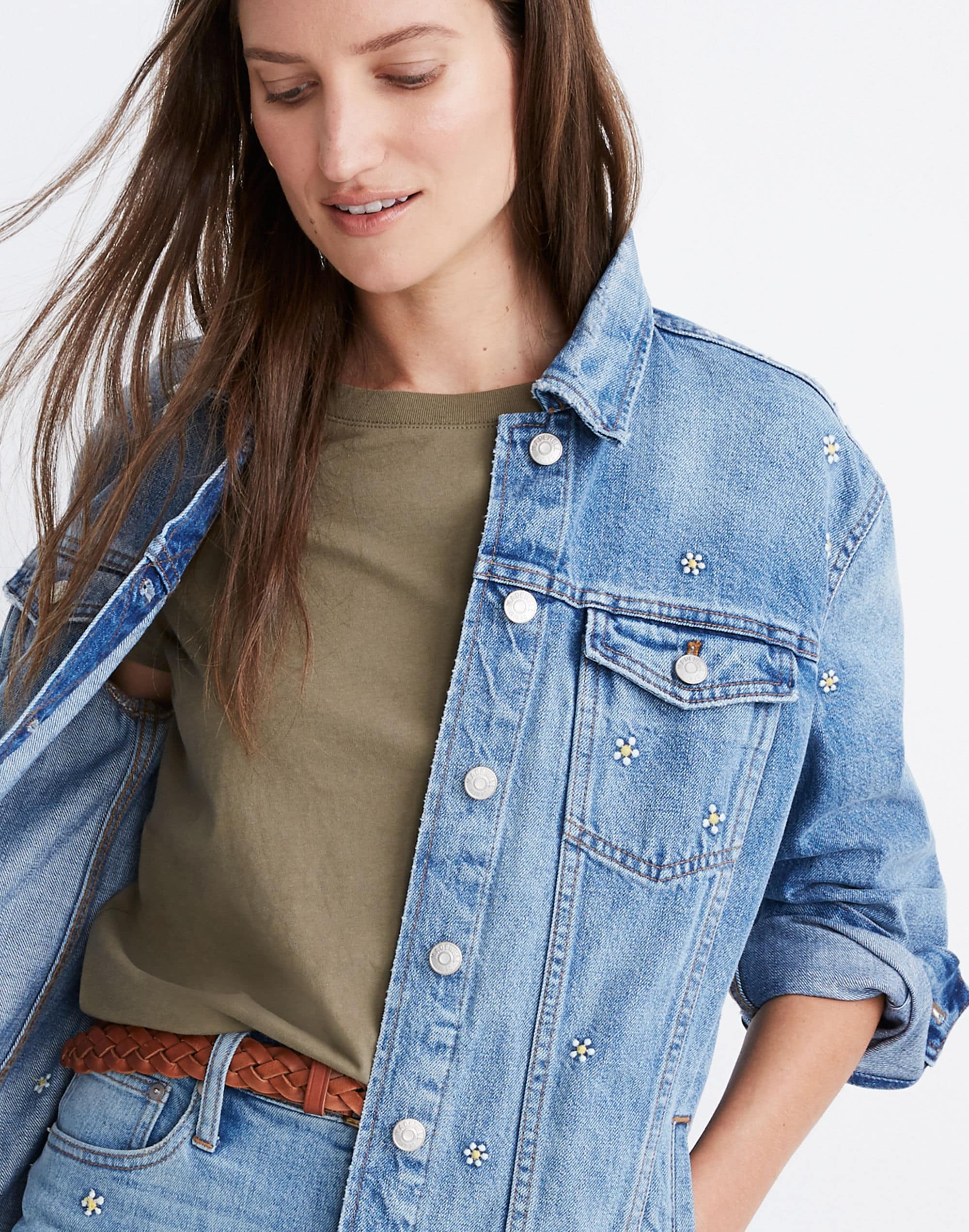 The Oversized Jean Jacket: Daisy Embroidered Edition
