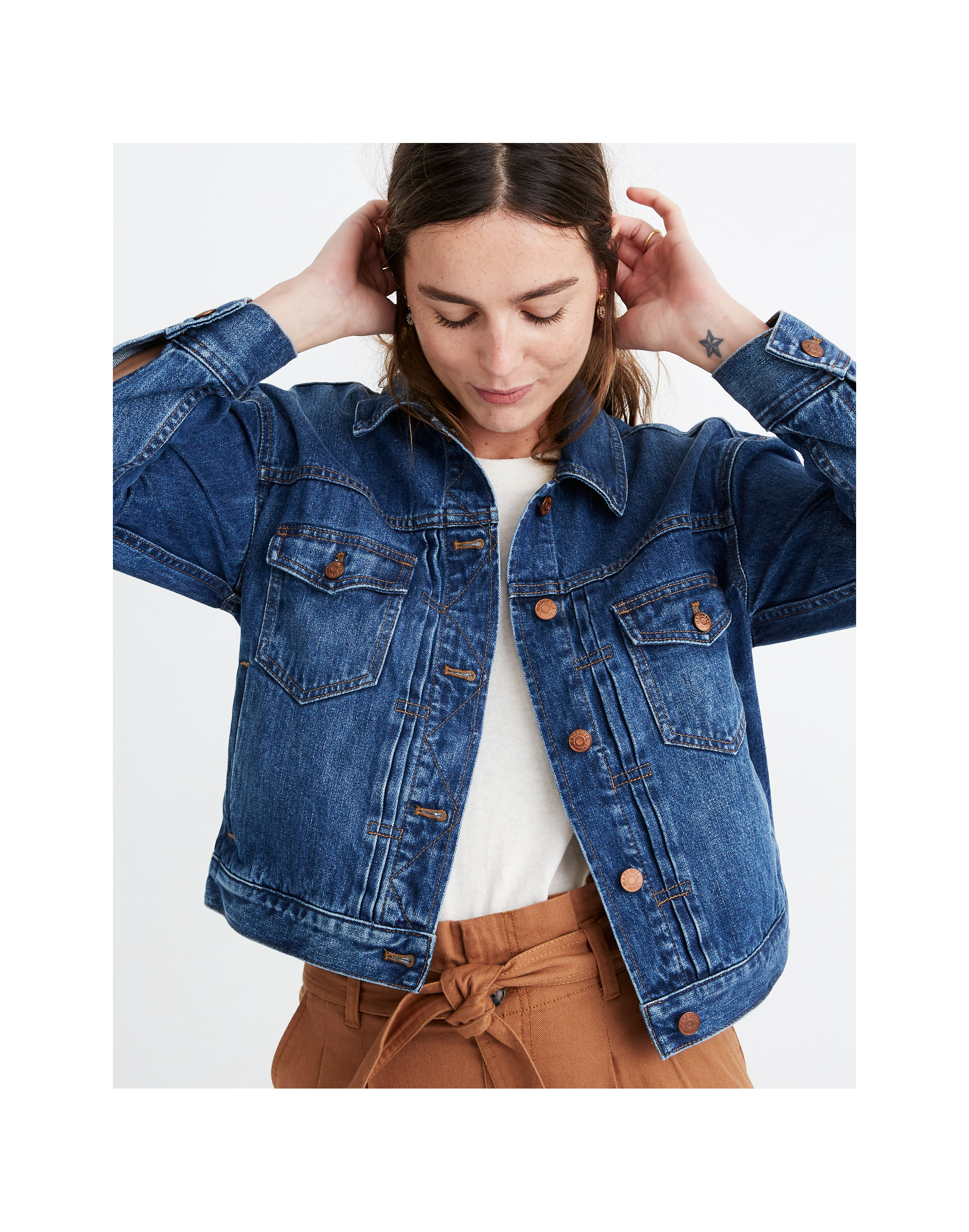 The Boxy-Crop Jean Jacket in Elmwood Wash: Vintage Edition