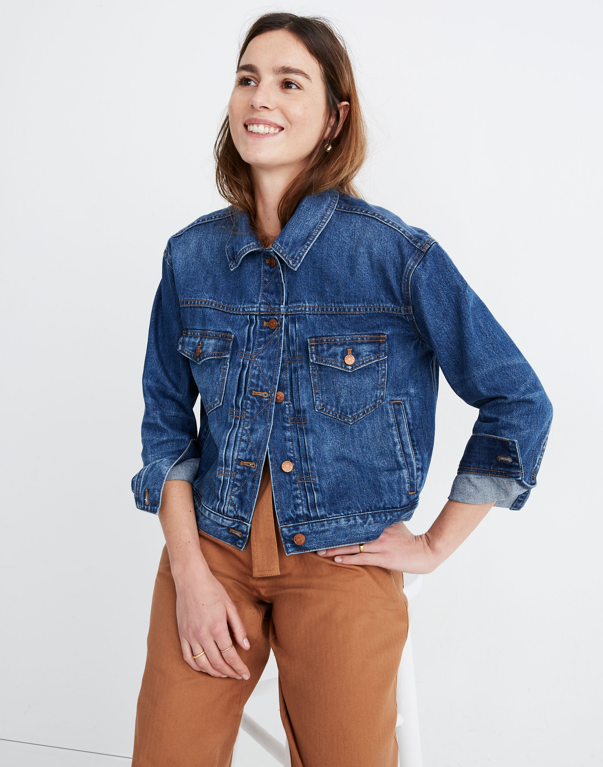 The Boxy-Crop Jean Jacket in Elmwood Wash: Vintage Edition