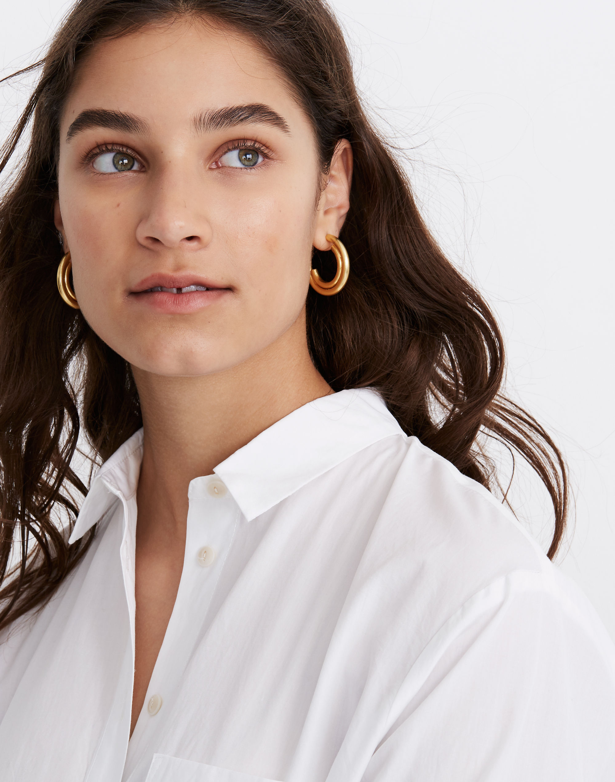 Duo Shine Medium Hoop Earrings