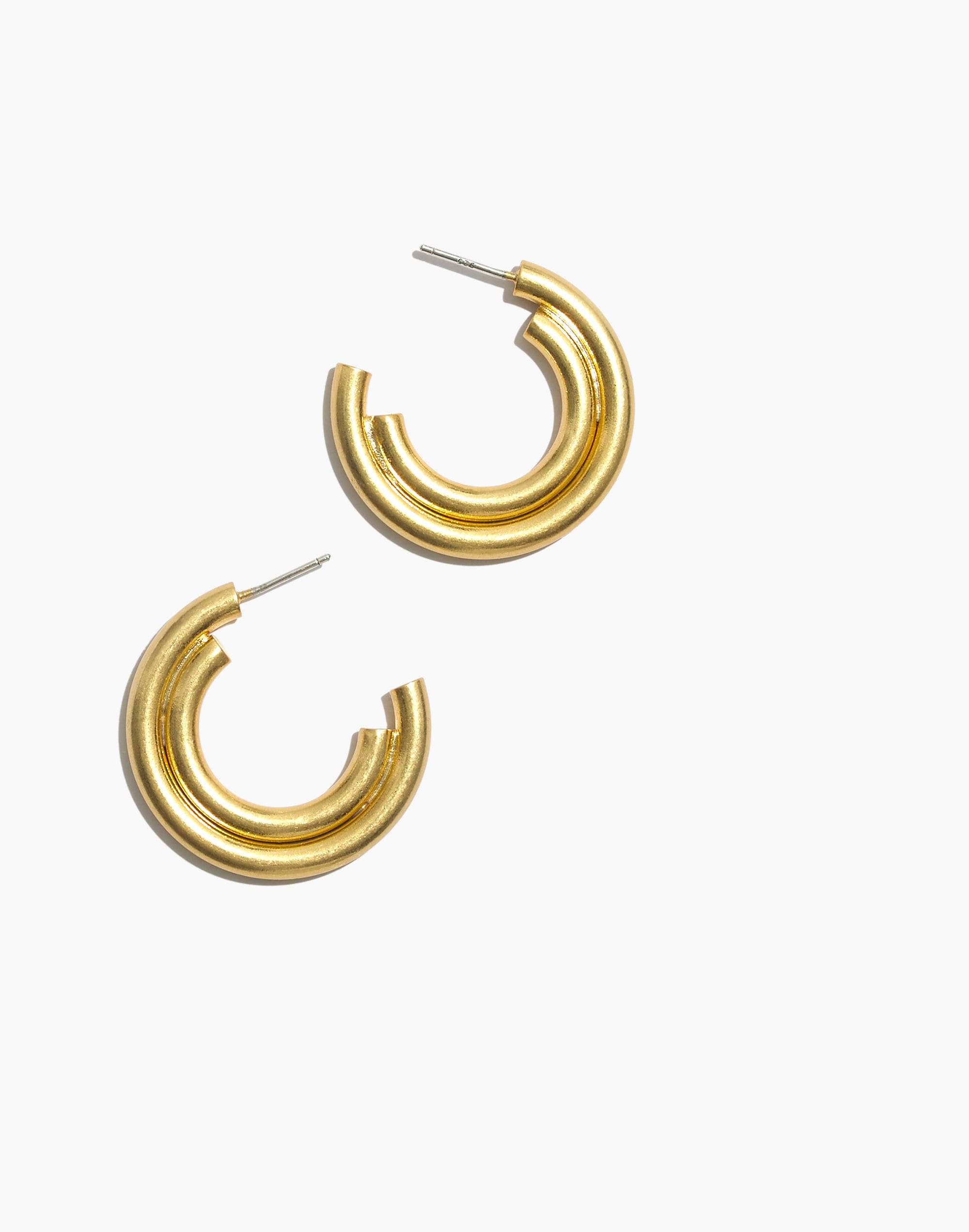 Duo Shine Medium Hoop Earrings