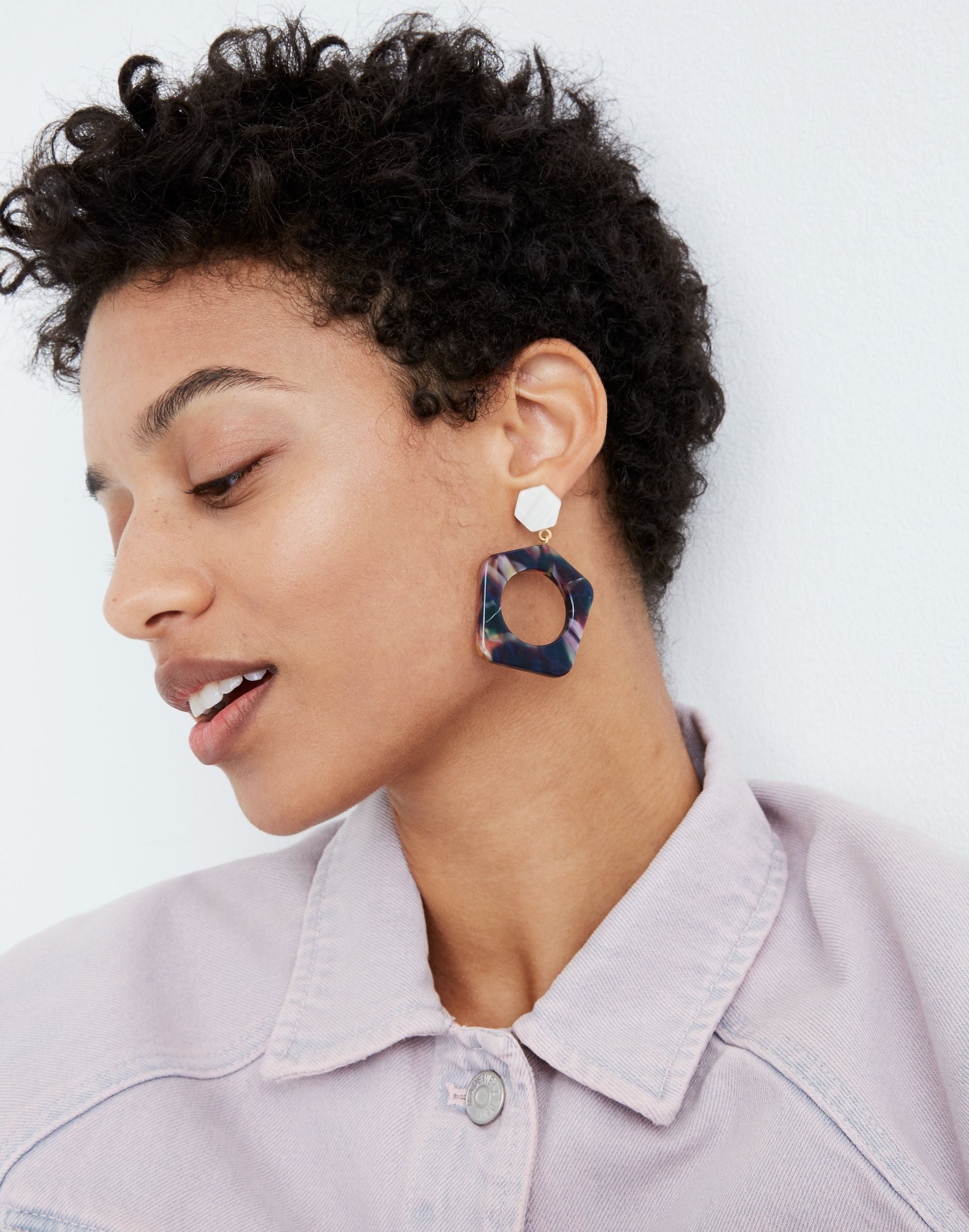 Acetate Geometric Drop Earrings