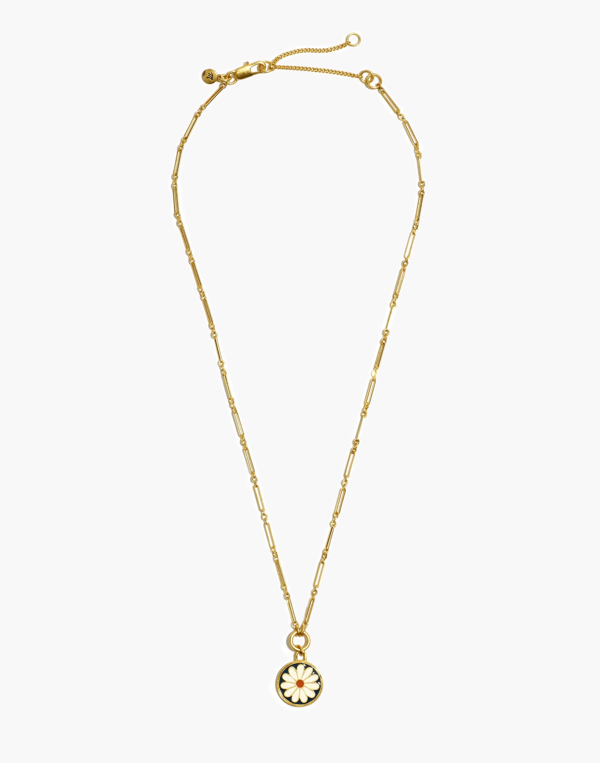 Daisy Delight Enamel Pendant Necklace