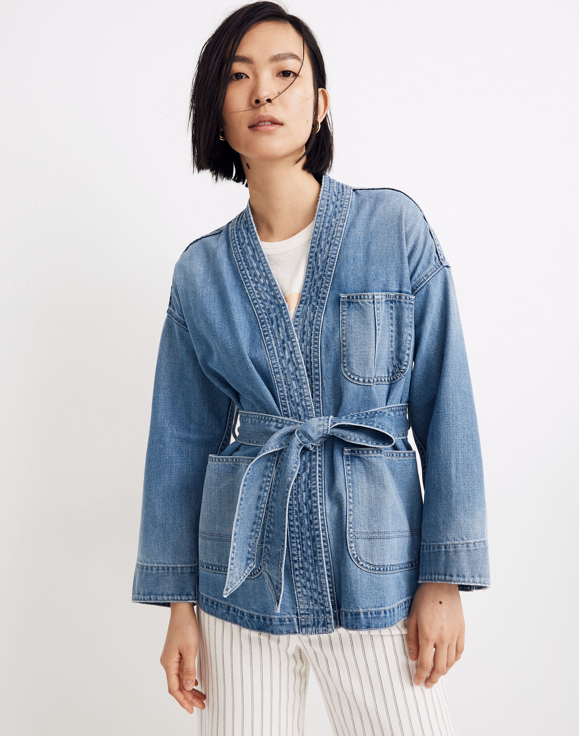 Denim Workwear Wrap Jacket