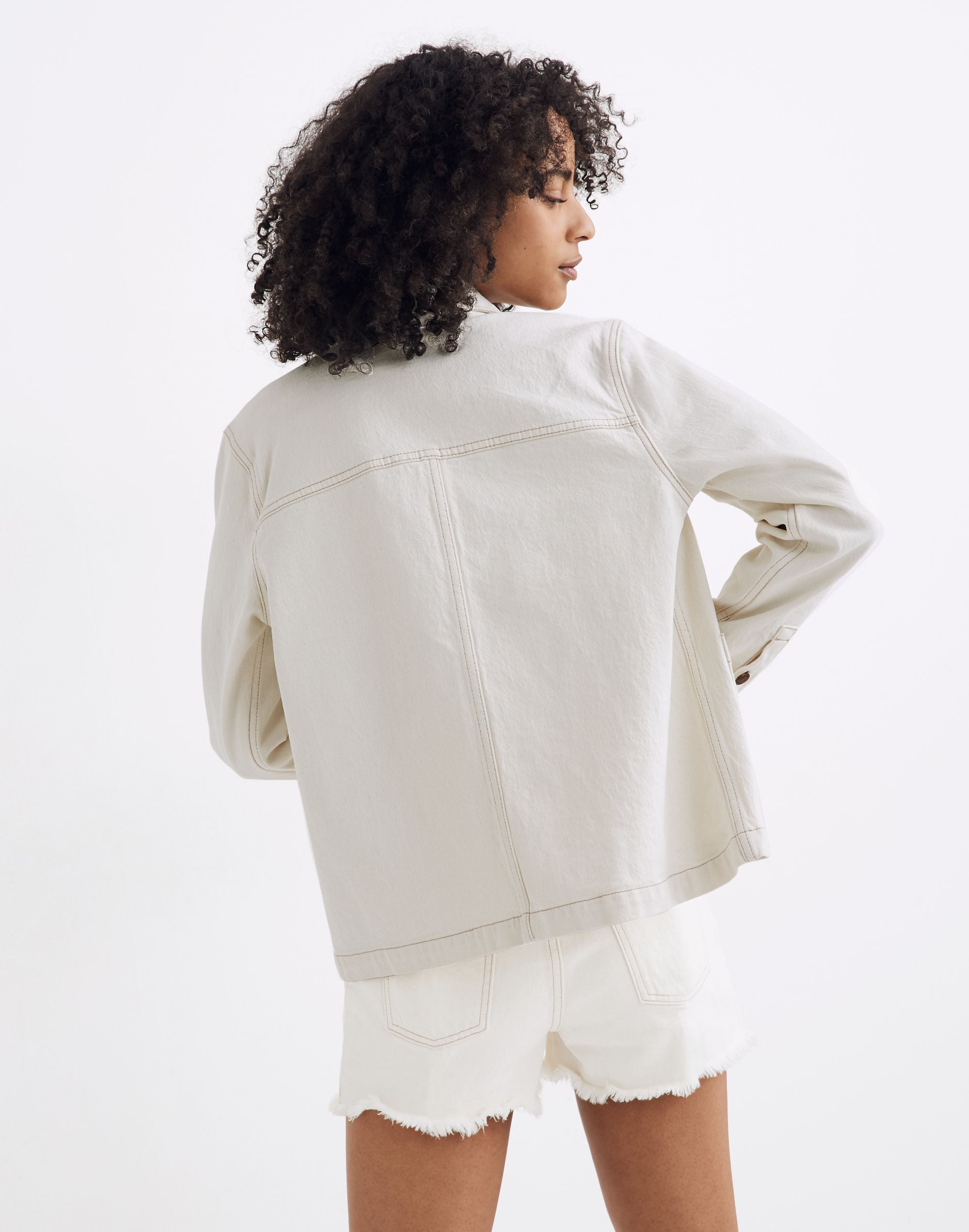 Denim Ashwood Chore Coat in Cloud Lining