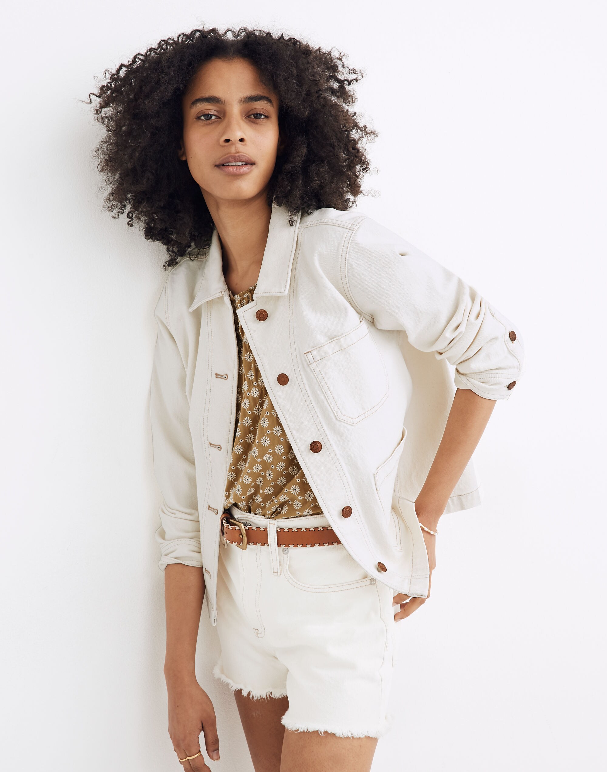 Denim Ashwood Chore Coat in Cloud Lining