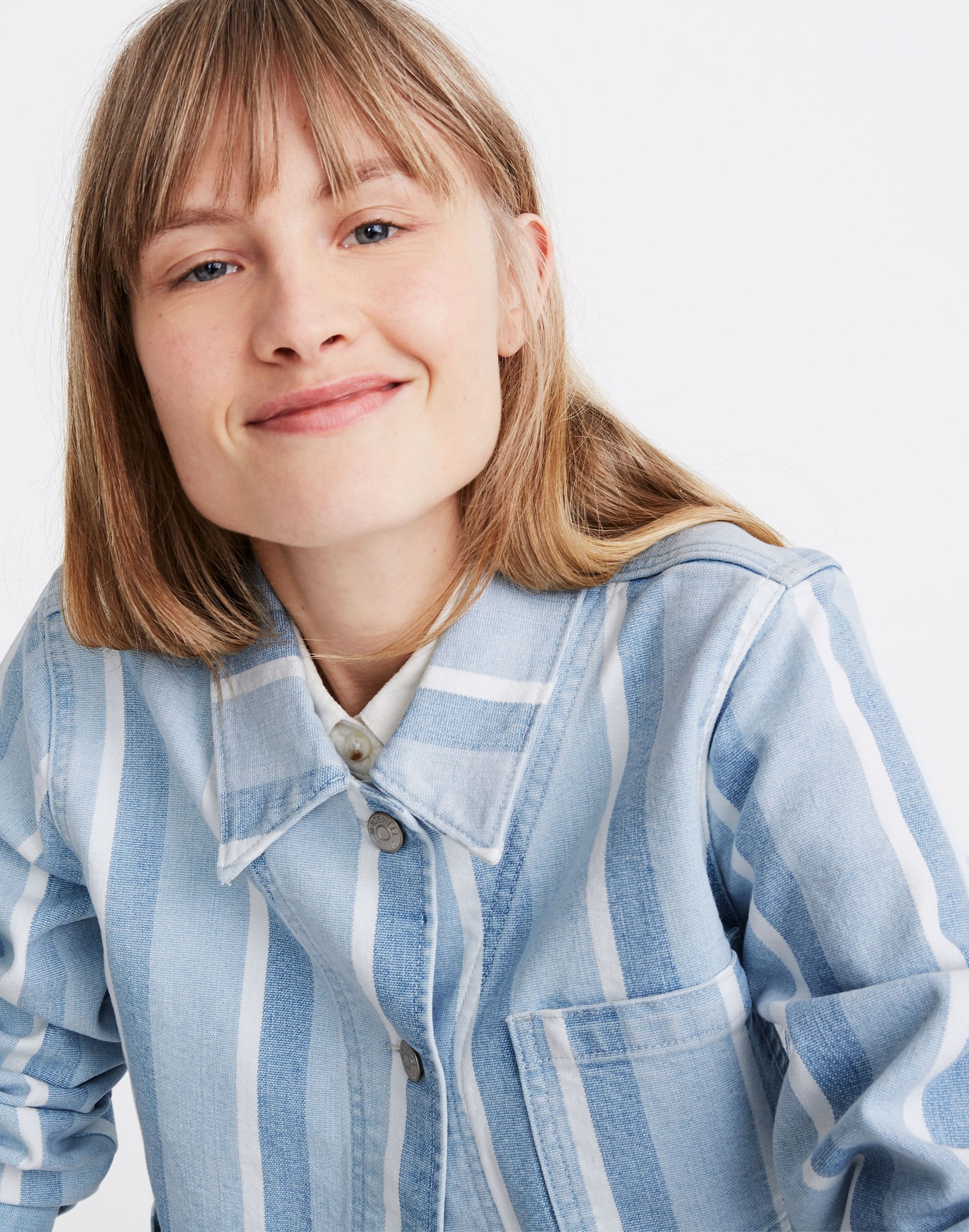 Denim Ashwood Chore Coat in Dion Stripe