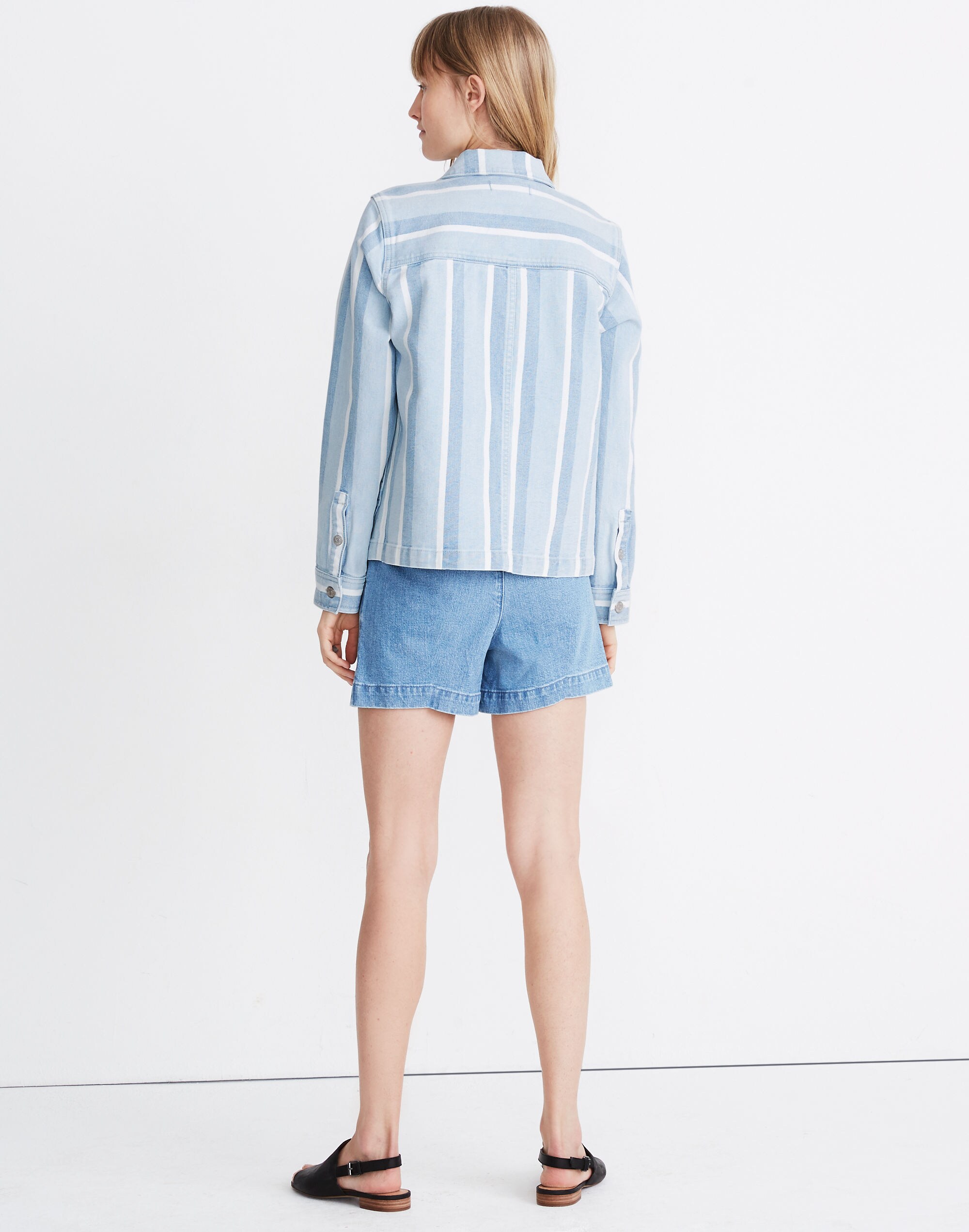 Denim Ashwood Chore Coat in Dion Stripe