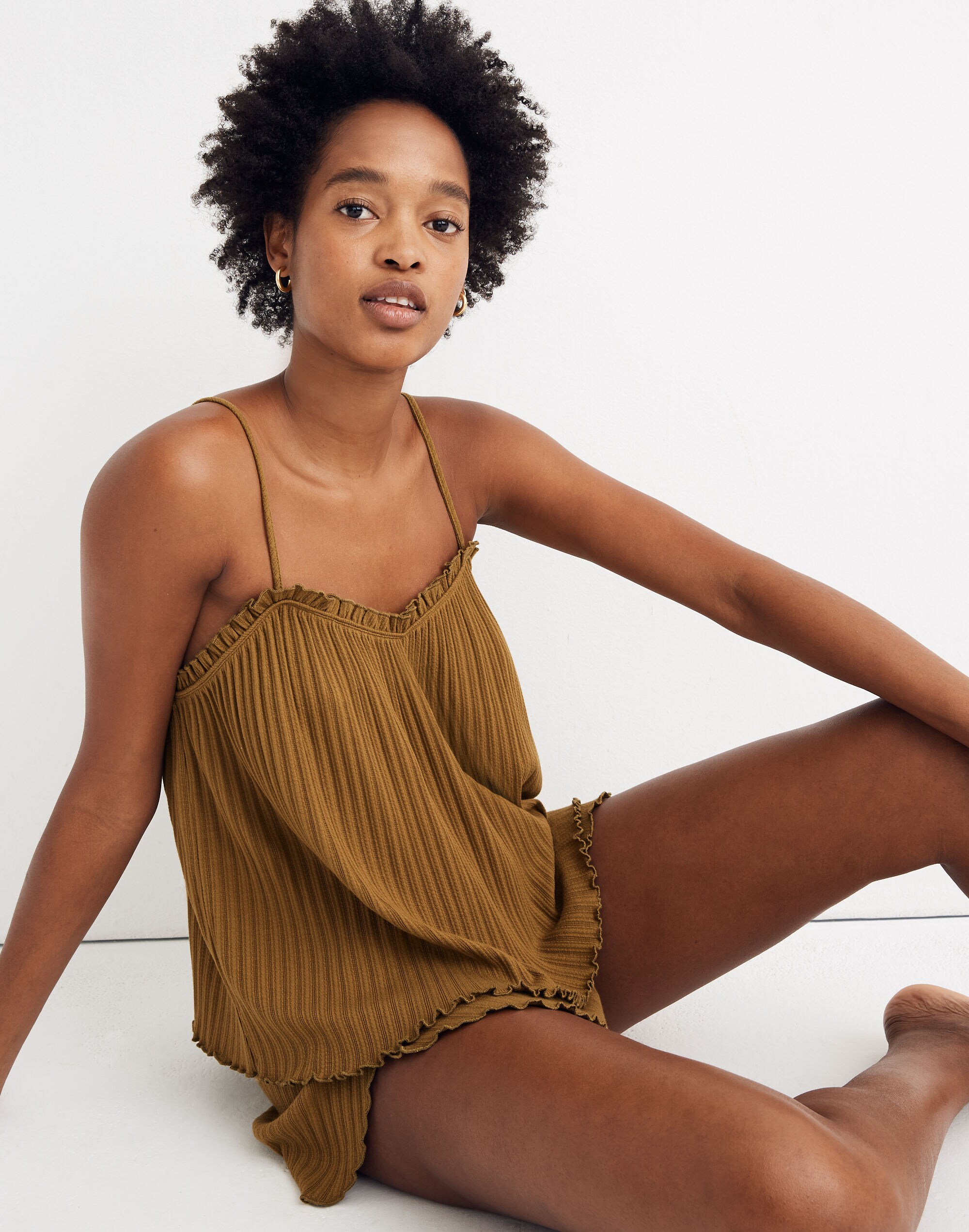 Ribbed Knit Pajama Tank Top