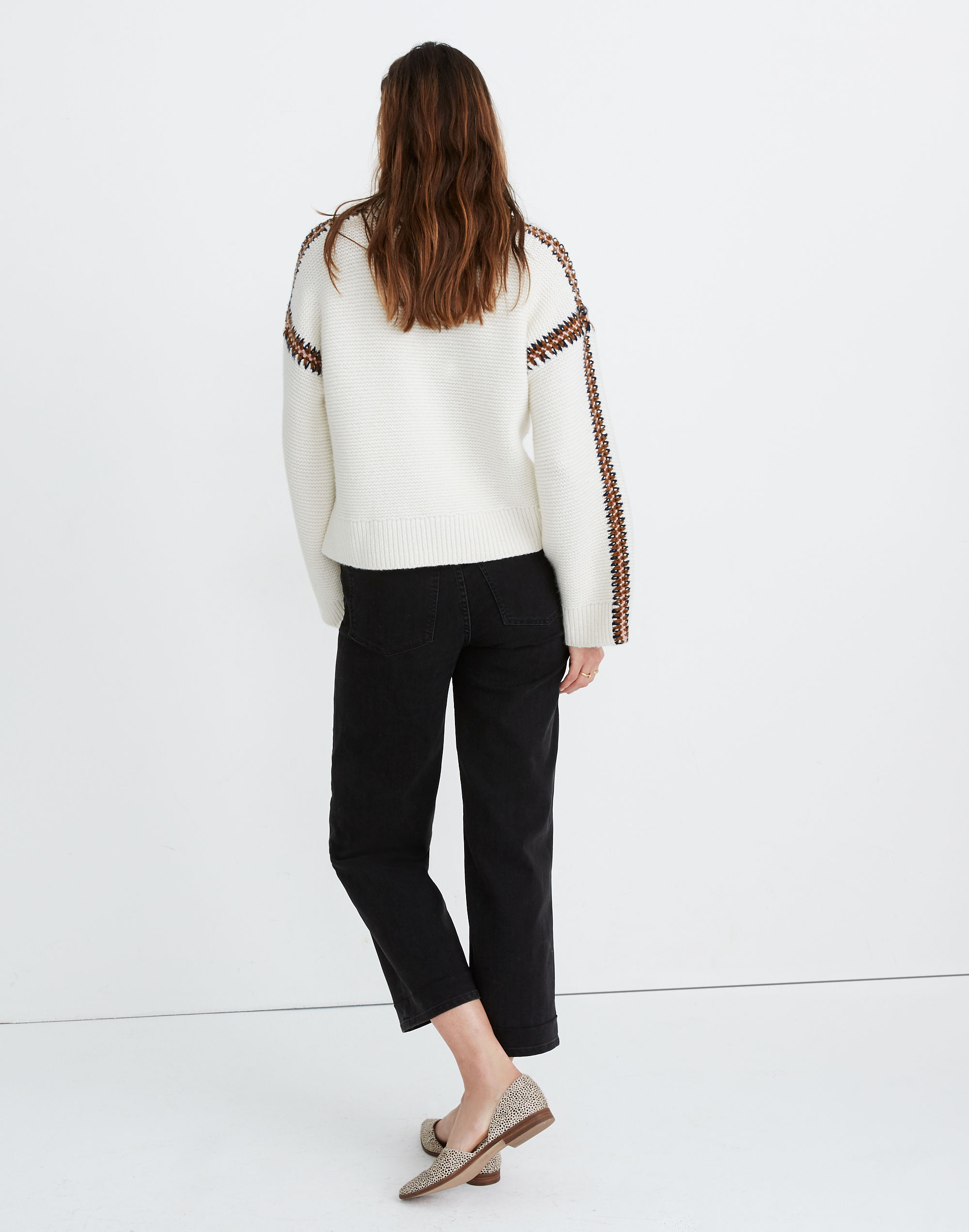Crochet-Trim Westford Pullover Sweater