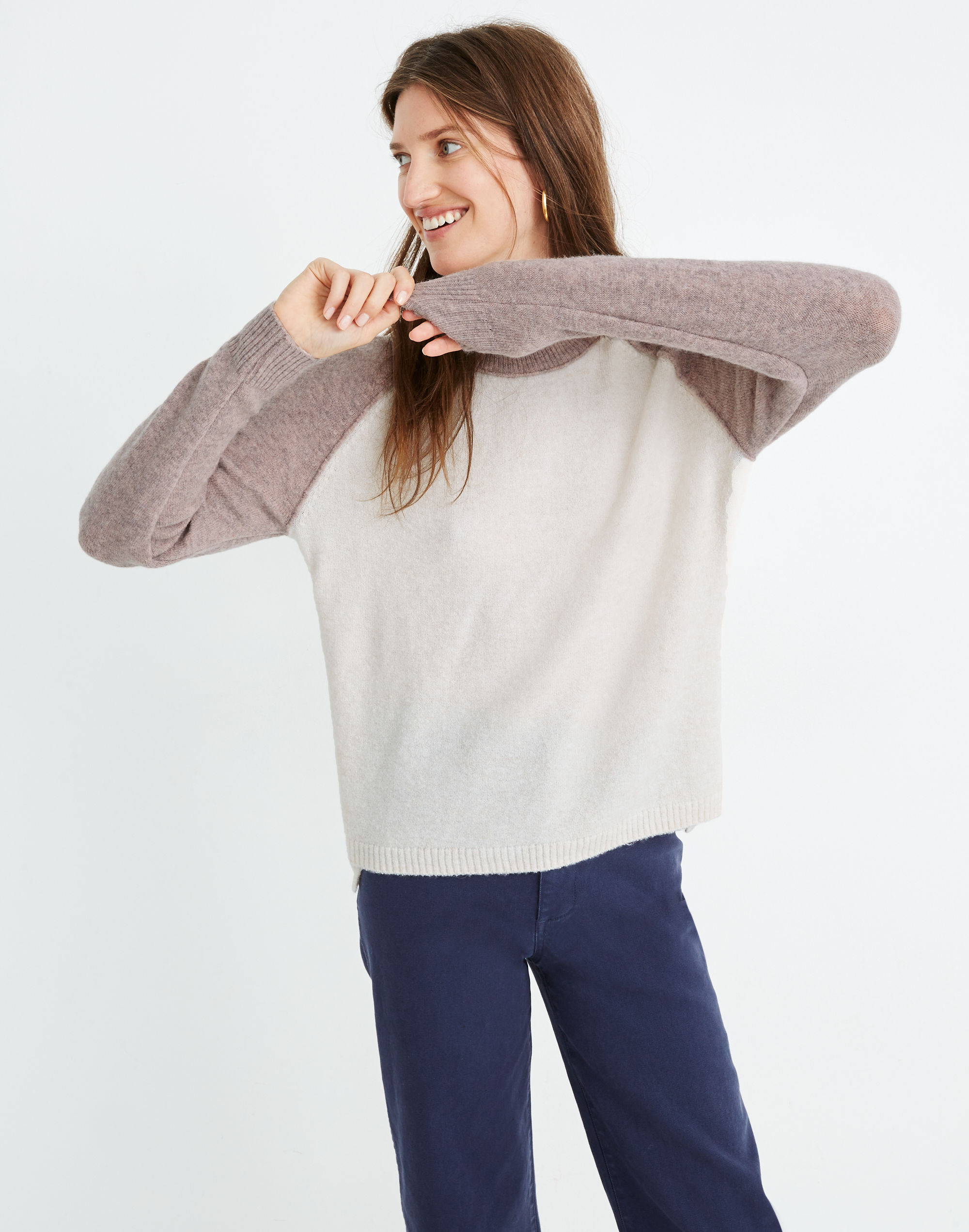 Colorblock Allister Pullover Sweater in Coziest Yarn
