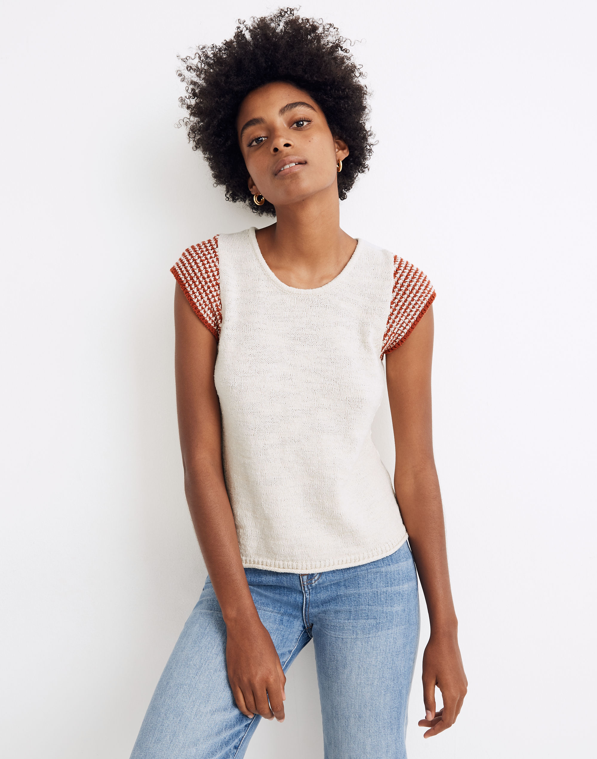 kimble stripe-sleeve sweater