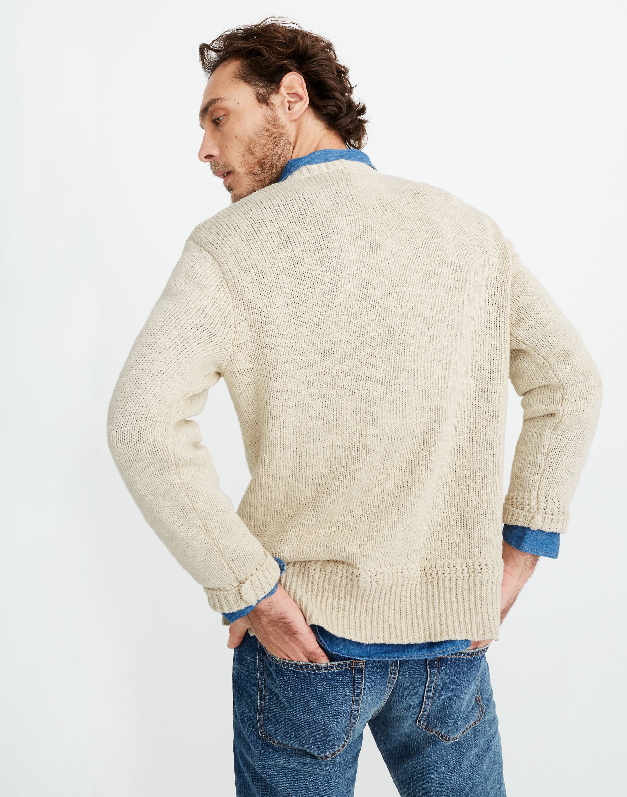 Linen-Blend Crewneck Sweater