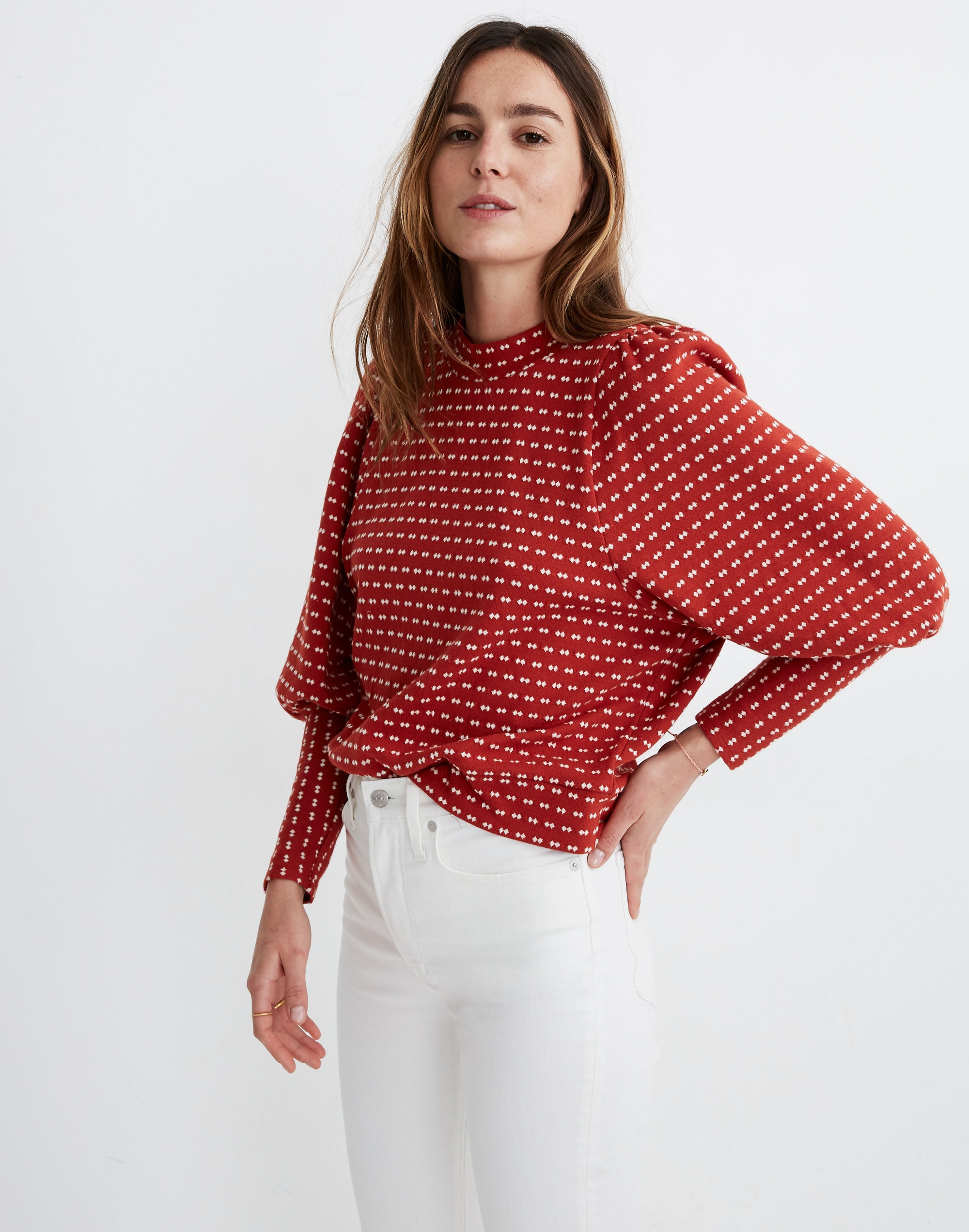 【新品】bow.a ボウエー INDIAN CUT JACQUARD TOPS Bow Texture Jacquard Woven Top with Scallop and Tie – The