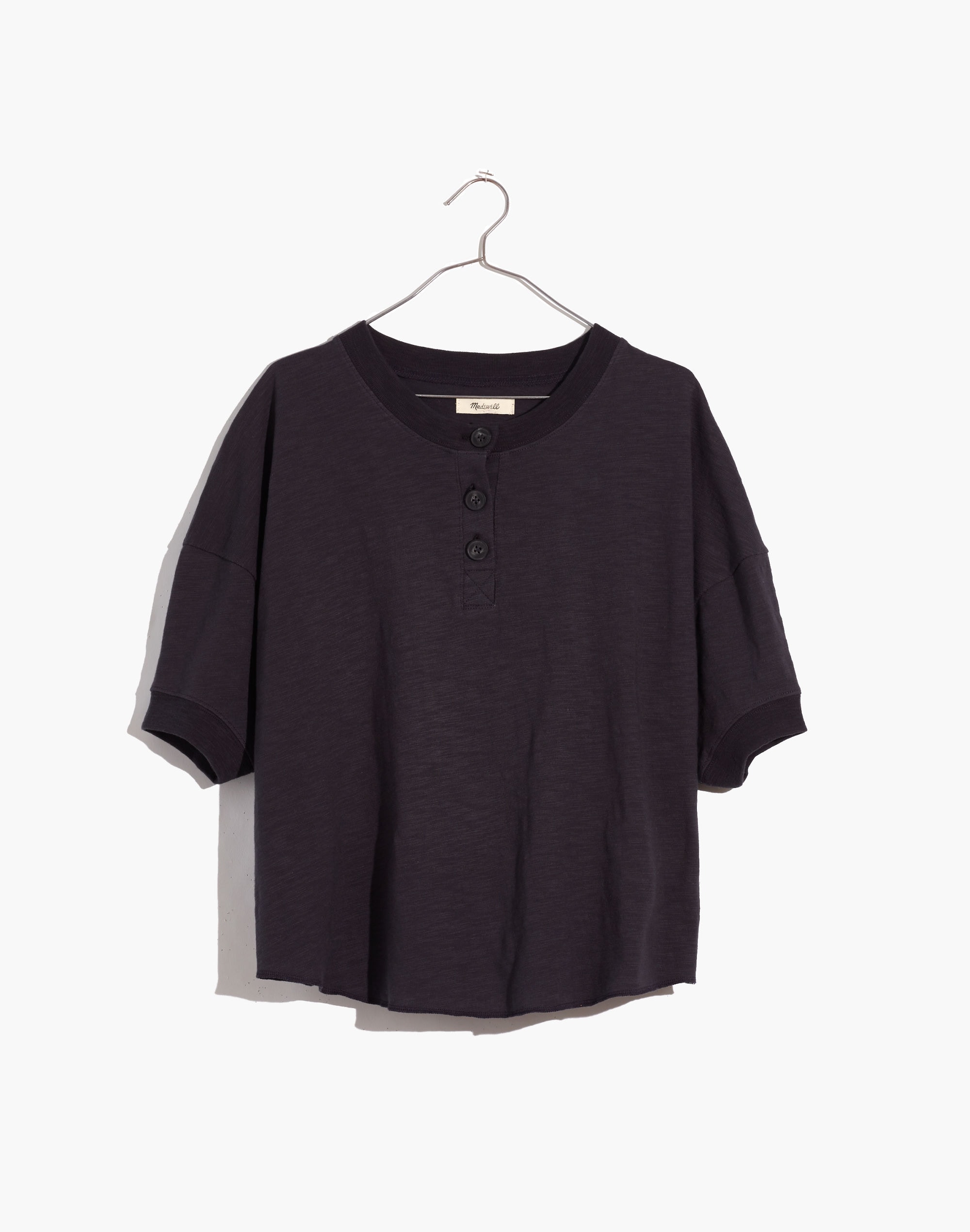 raw-edge henley tee