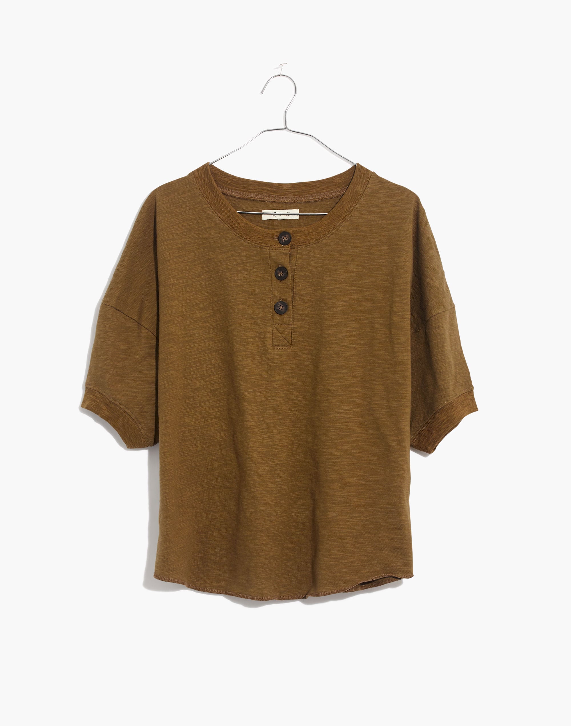 Raw-Edge Henley Tee