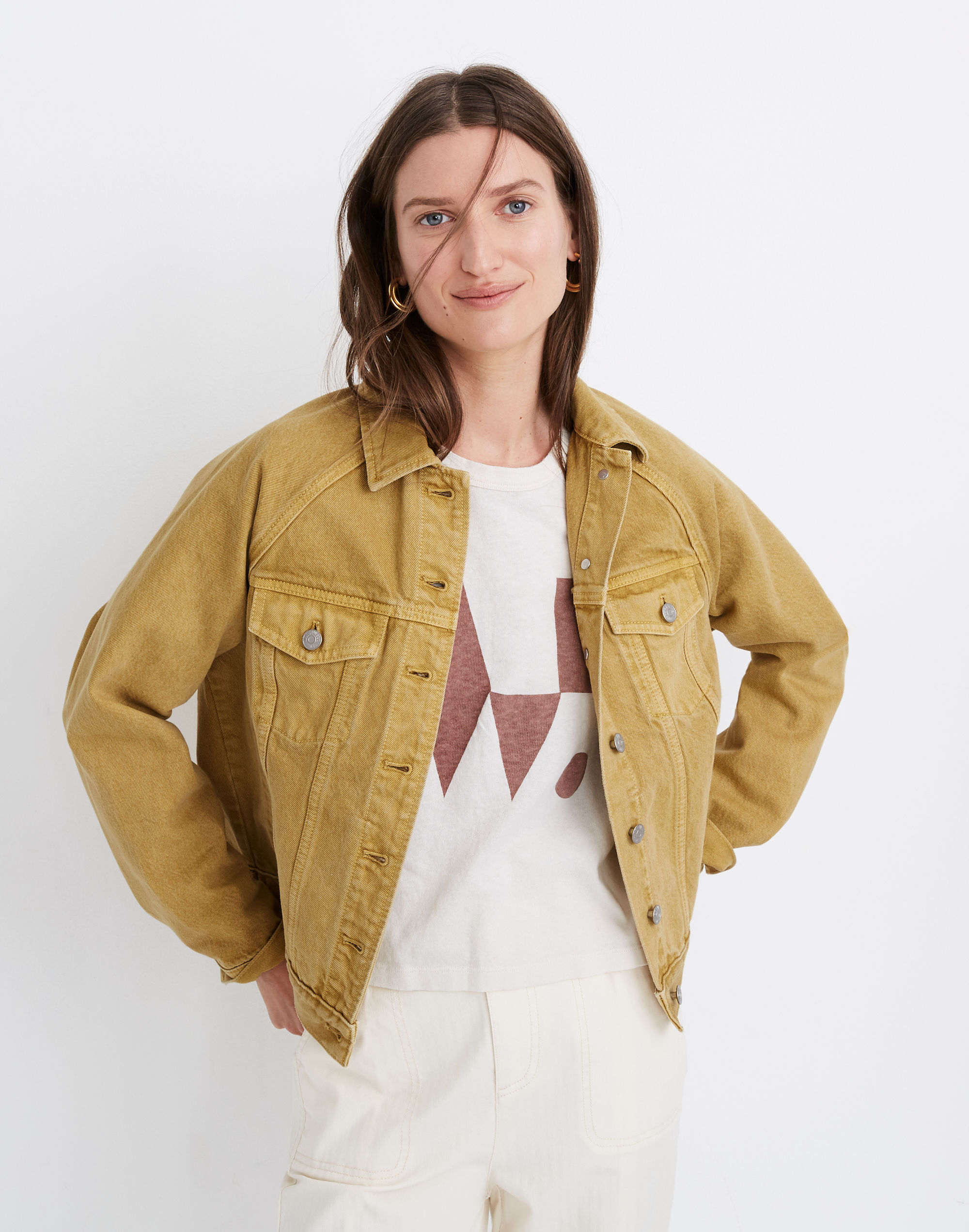 The Raglan Oversized Jean Jacket: Garment-Dyed Edition