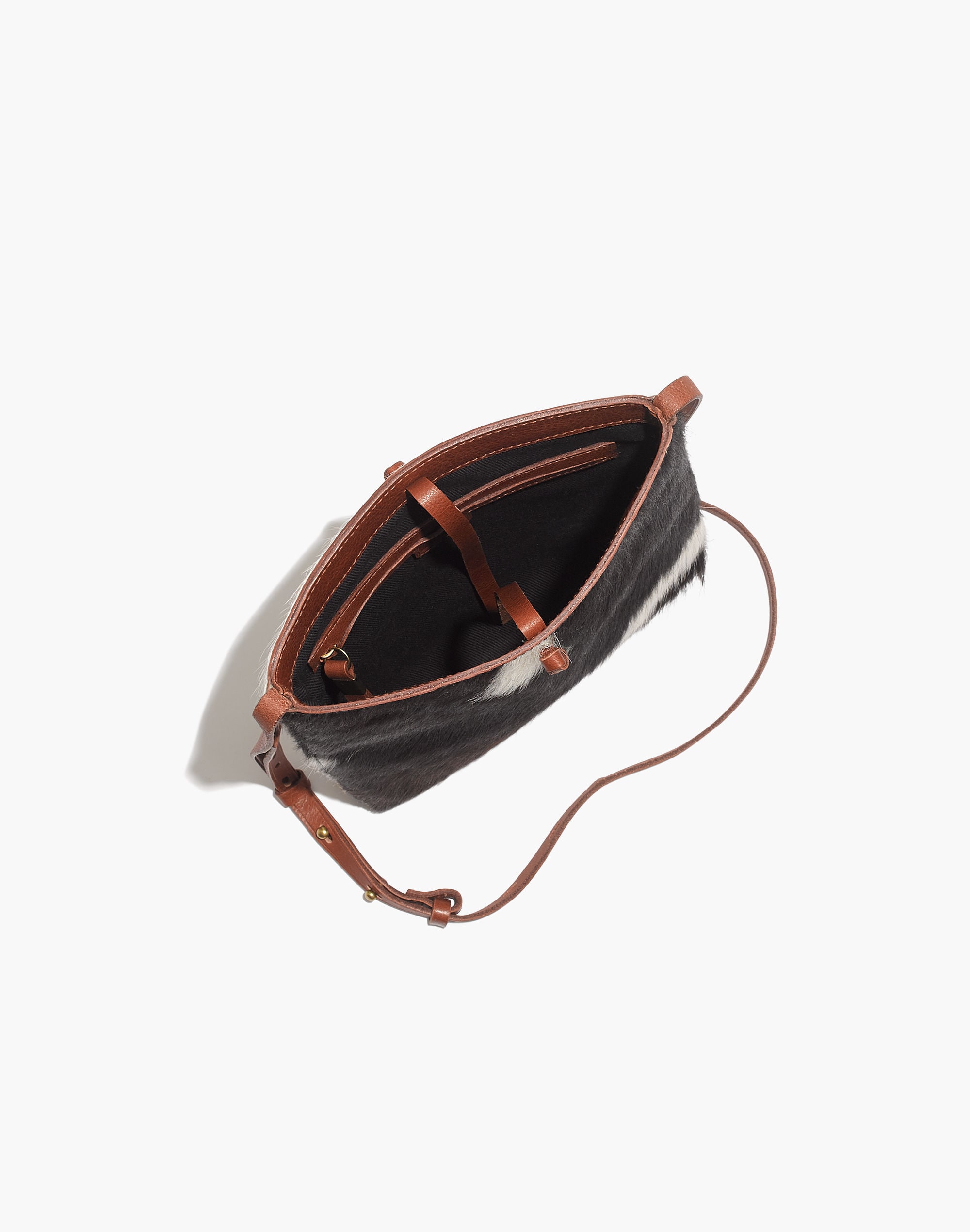 The Slim Brooklyn Crossbody Bag in Cow Print Calf Hair in dark coffee multi image 2