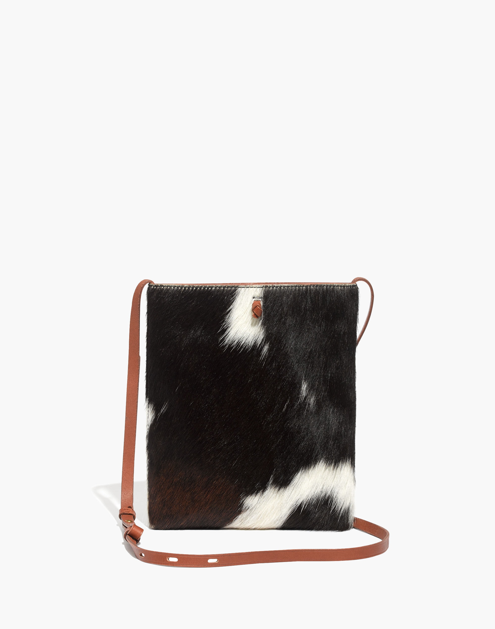 The Slim Brooklyn Crossbody Bag in Cow Print Calf Hair in dark coffee multi image 1