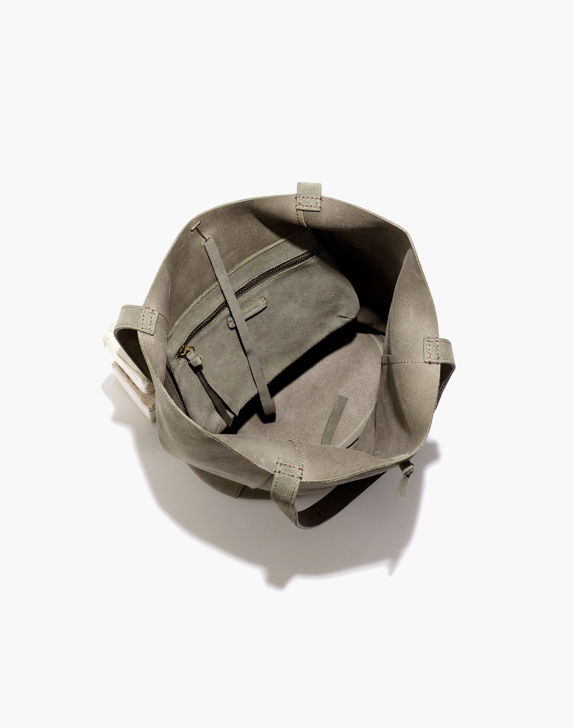 The Elsewhere Tie Bucket Bag in Suede