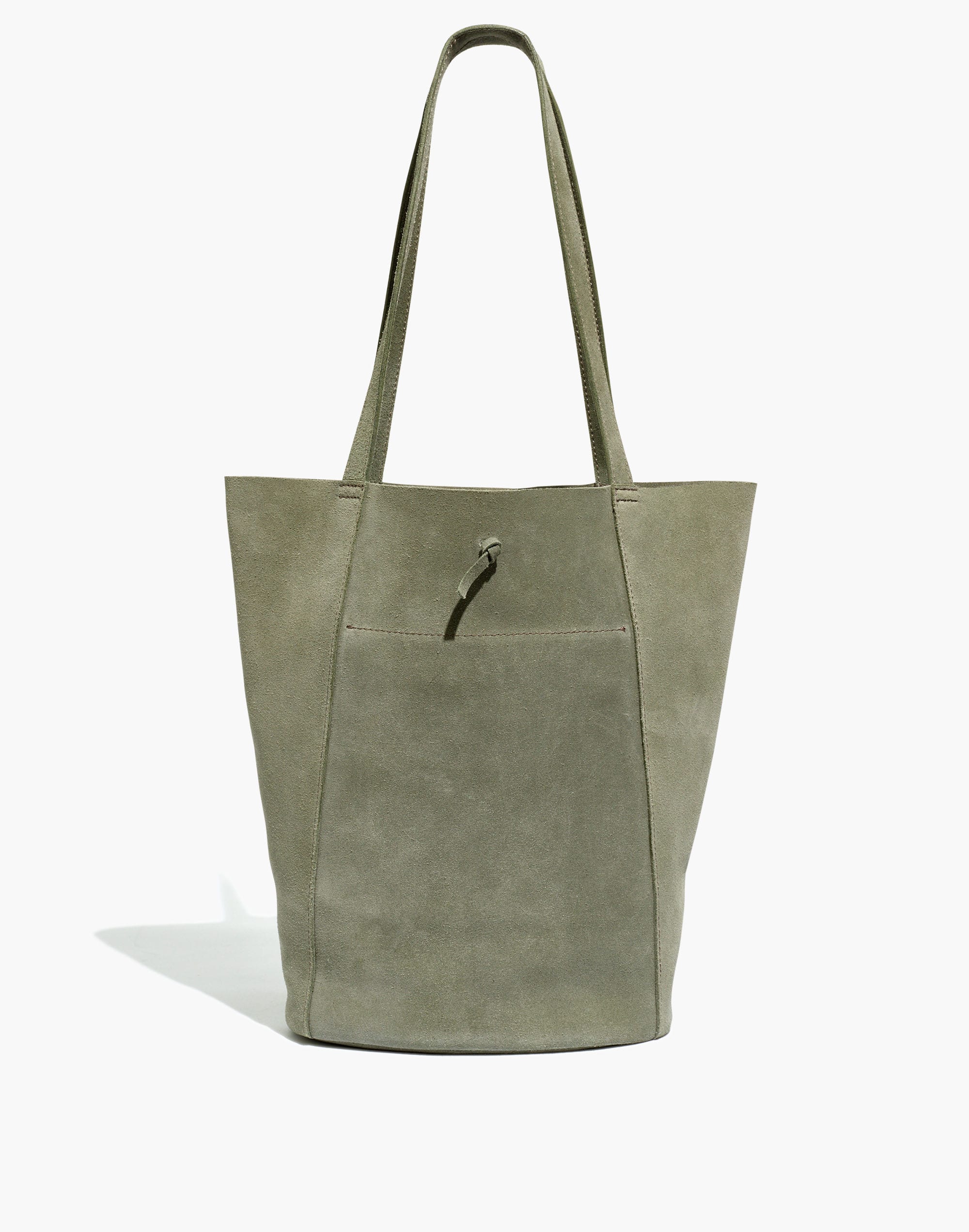 the elsewhere tie bucket bag in suede