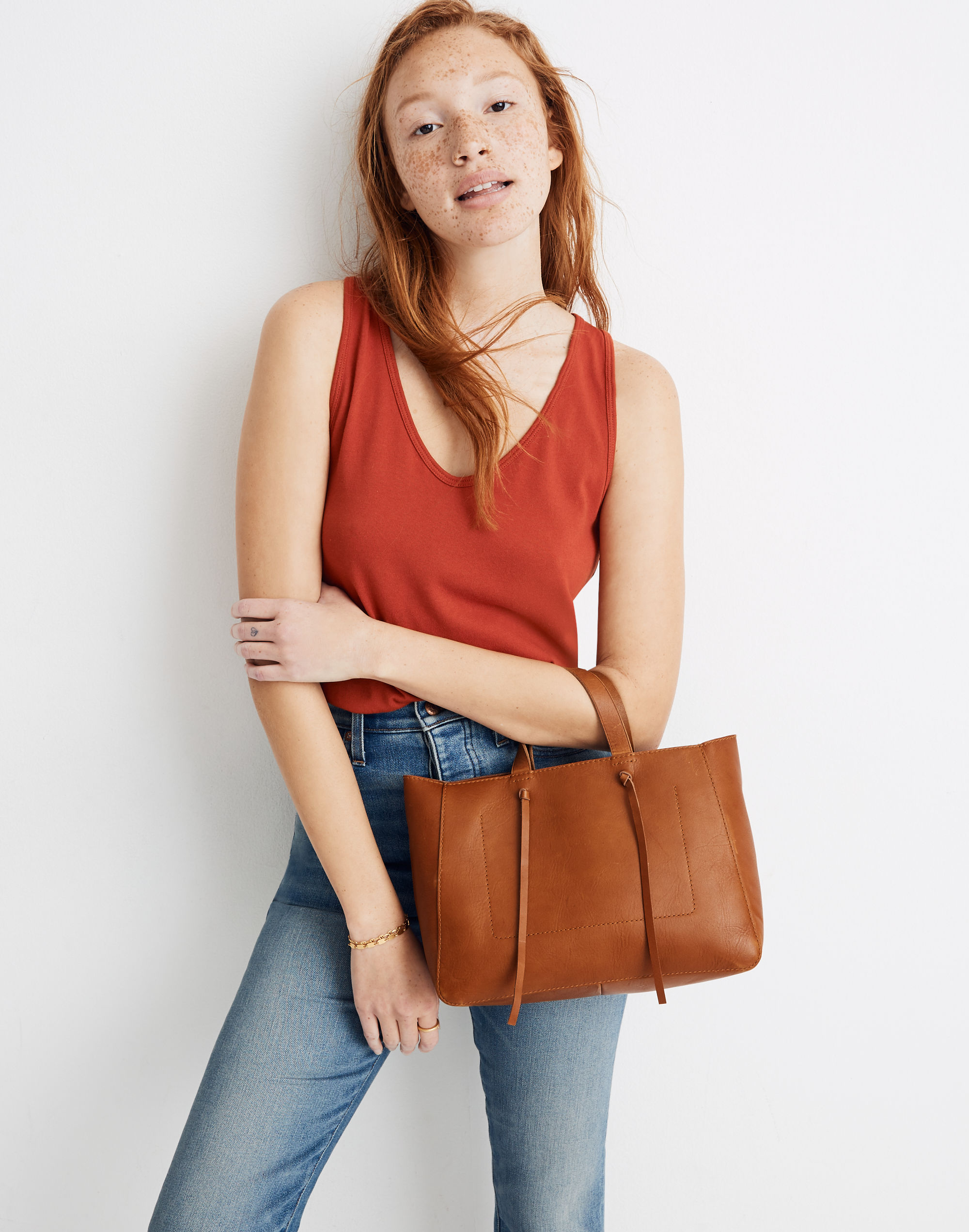 The Elsewhere Tie Crossbody Tote in Leather