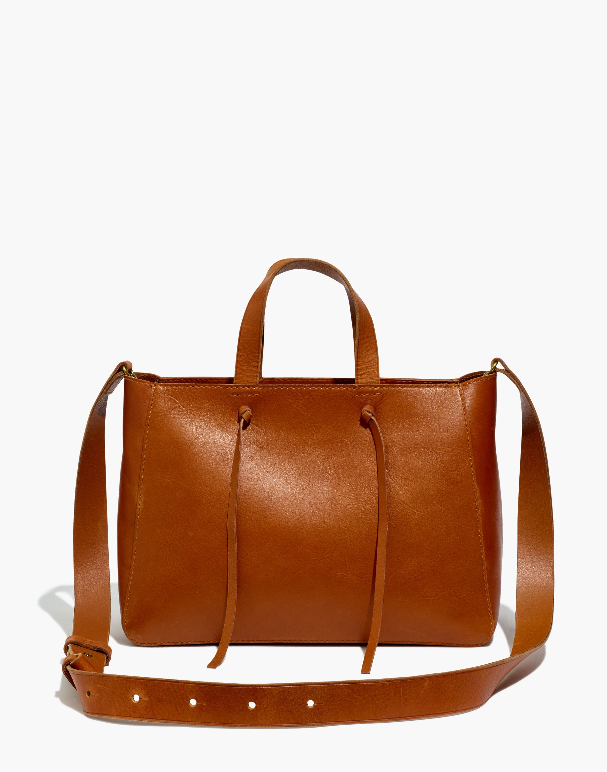 the elsewhere tie crossbody tote in leather