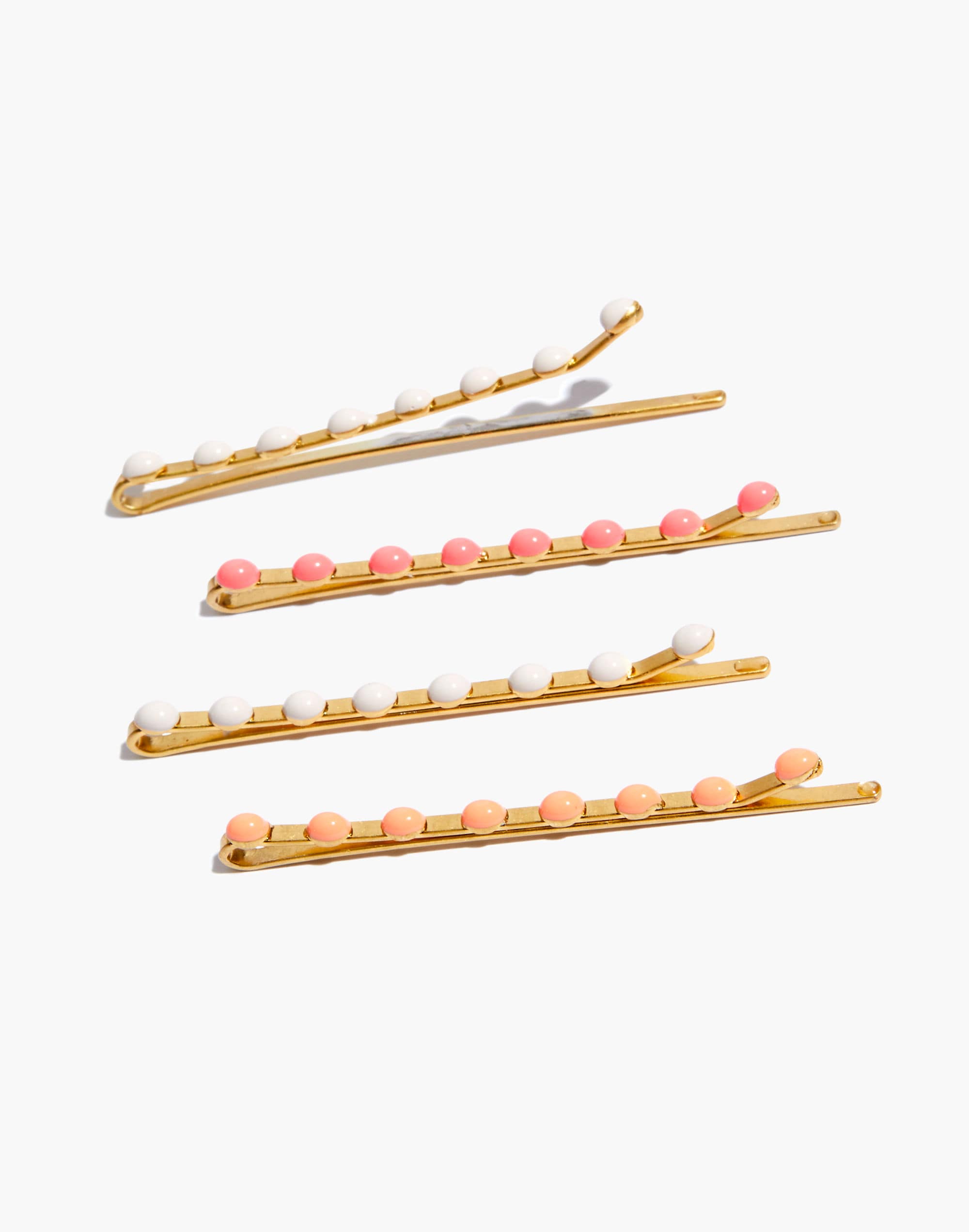 four-pack neon enamel dot hair pins