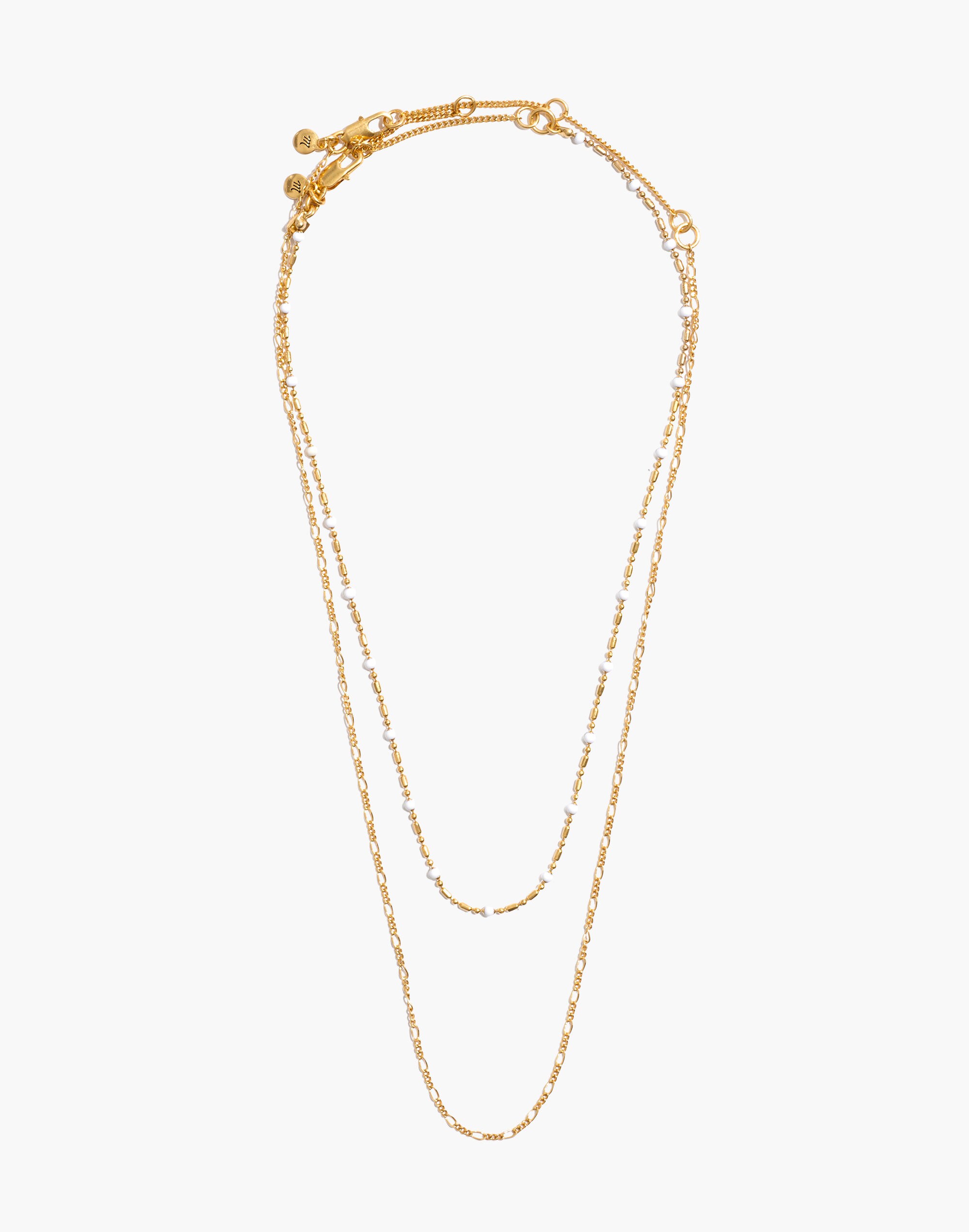 Enamel Bead Chain Necklace Set