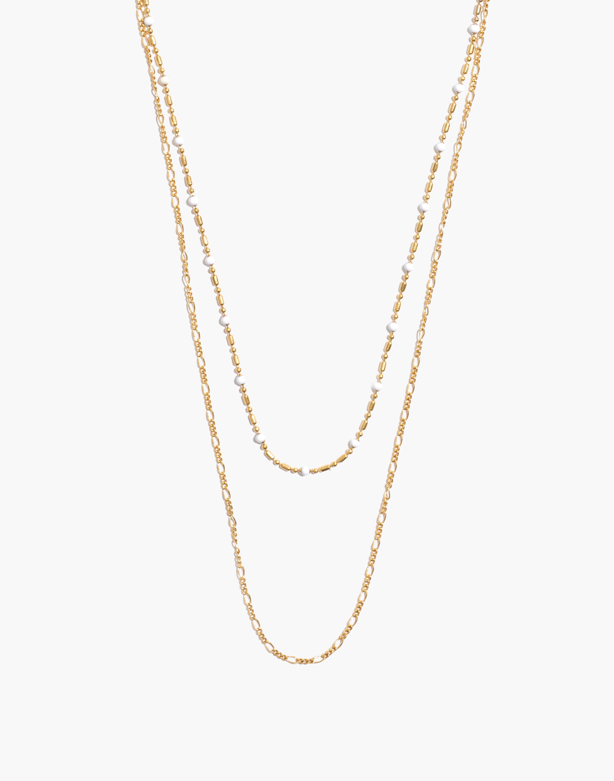 Enamel Bead Chain Necklace Set