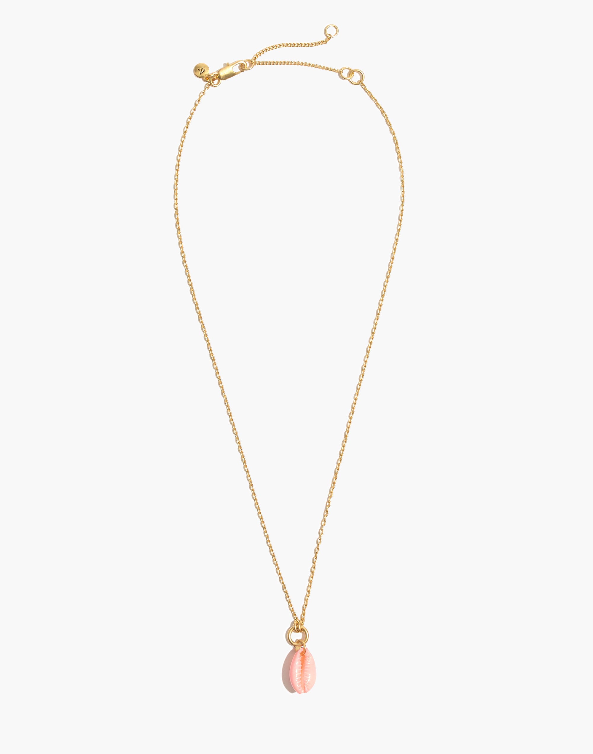 Painted Cowrie Shell Pendant Necklace