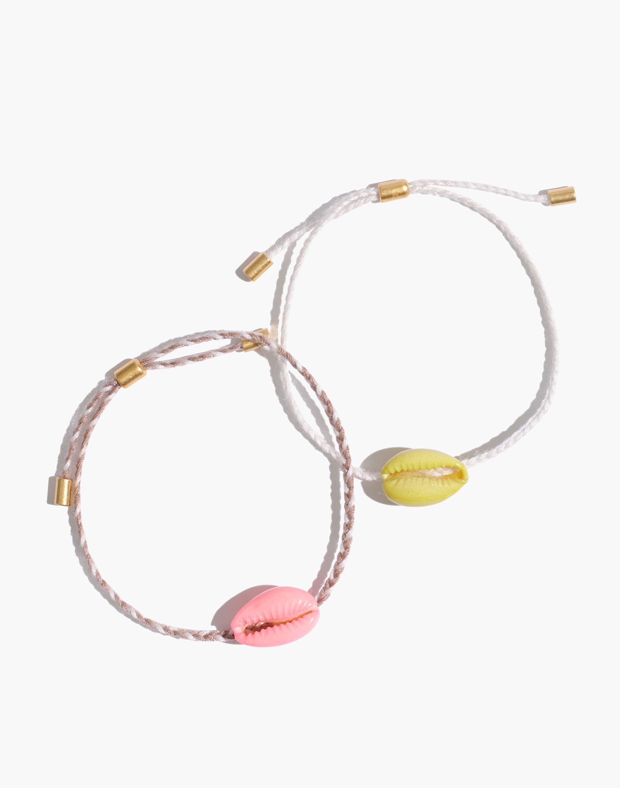 Neon Cowrie Corded Friendship Bracelet Set