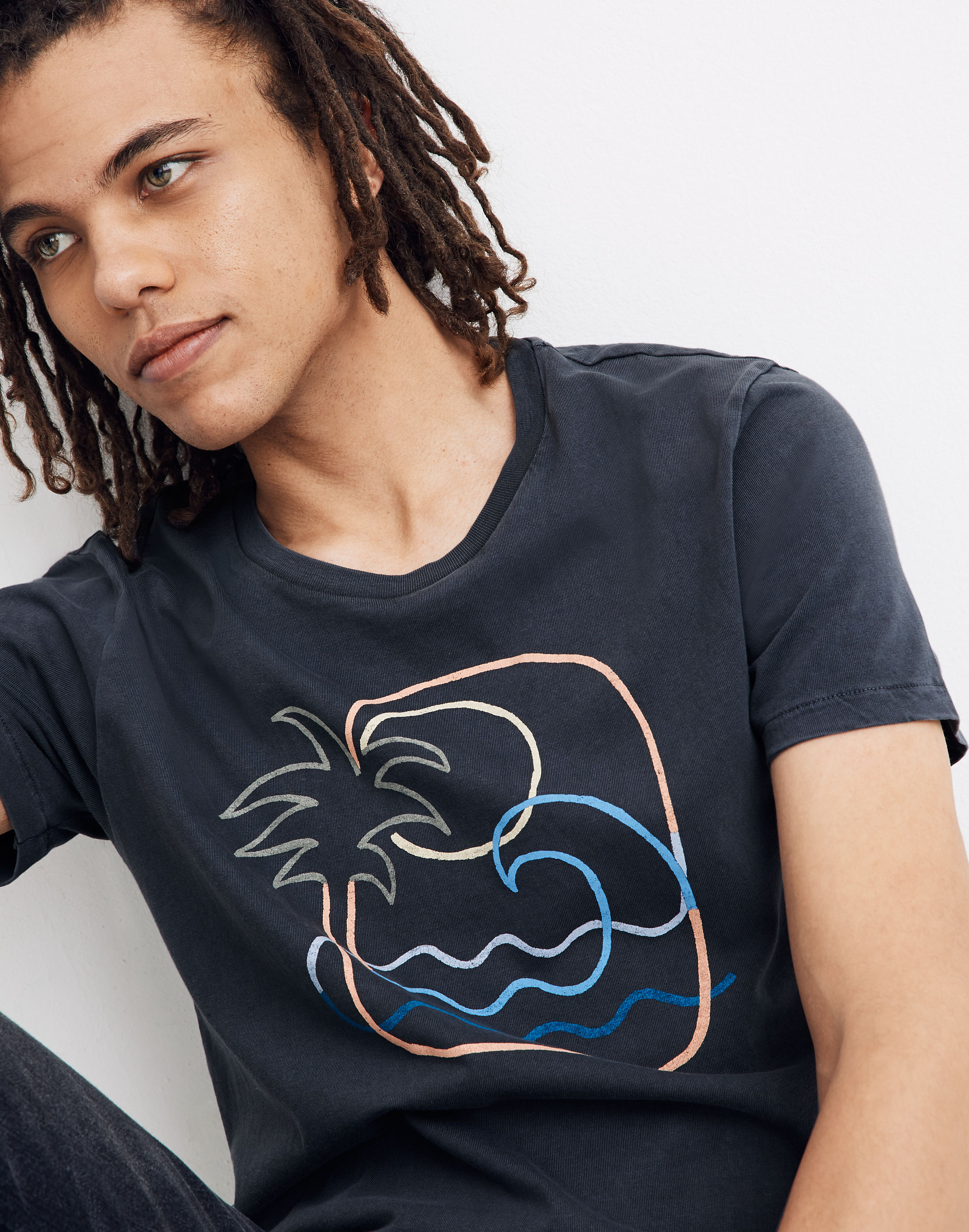 Neon Palm Graphic Allday Crewneck Tee