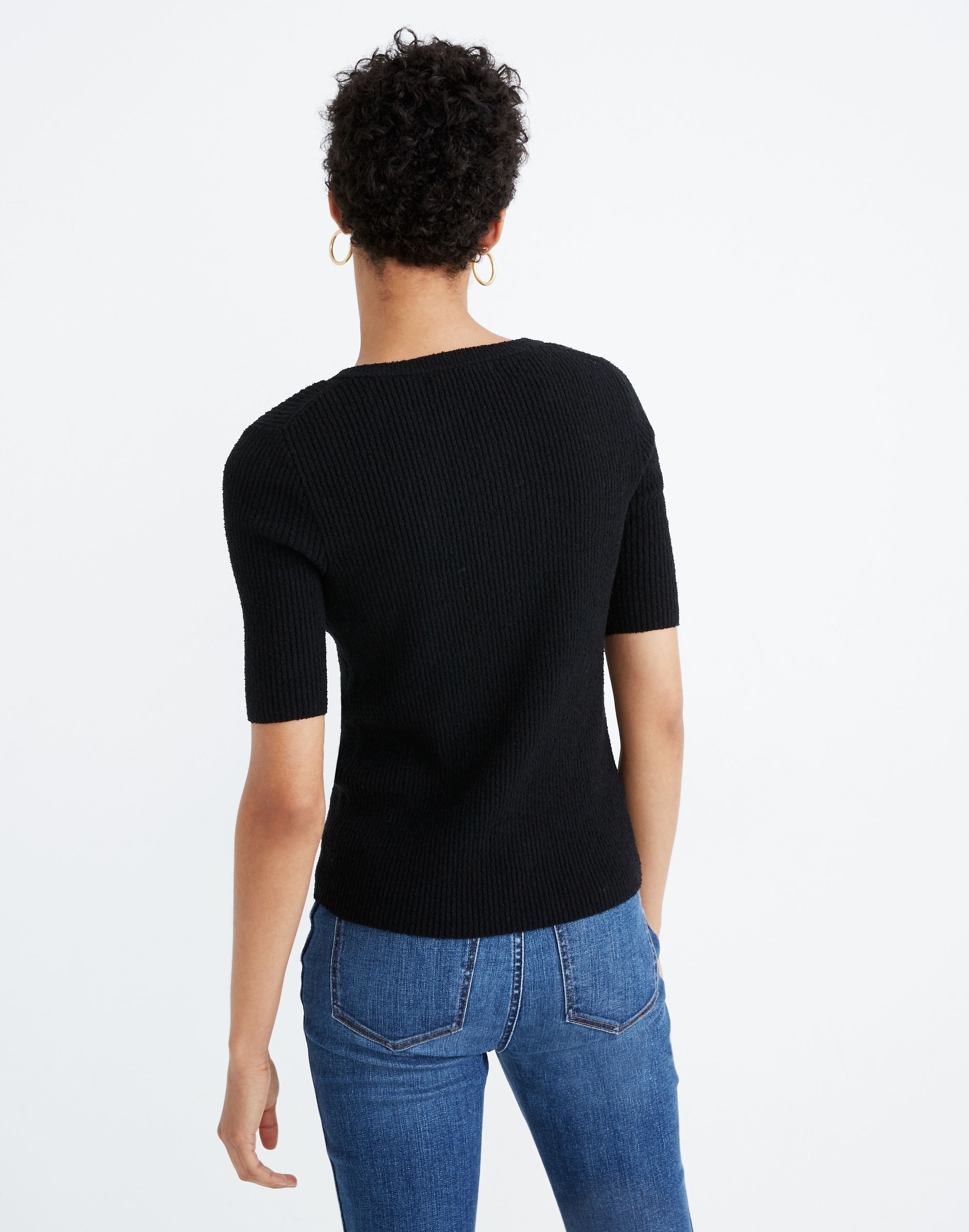 Hester Short-Sleeve Cardigan Sweater