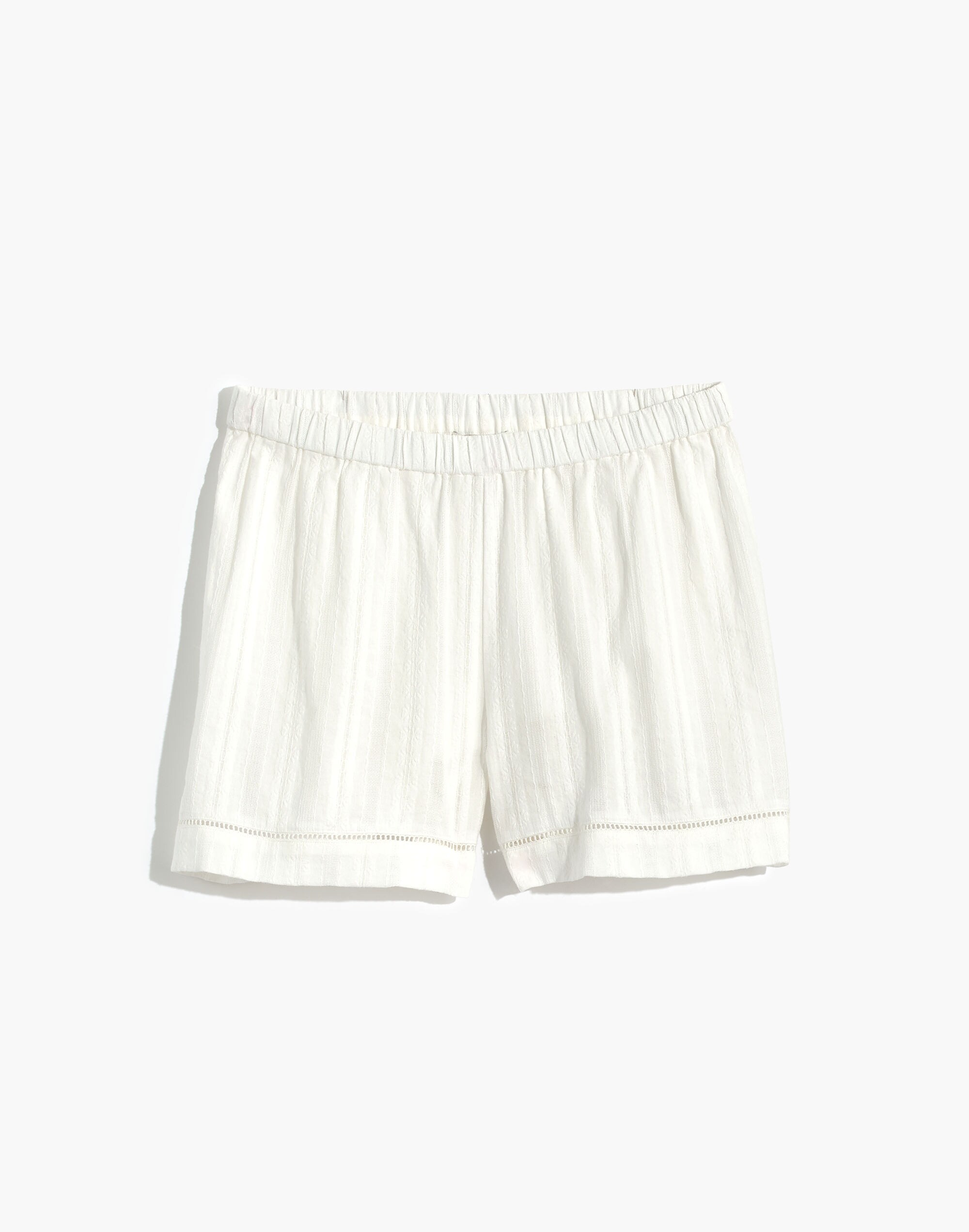 Eyelet-Inset Pajama Shorts