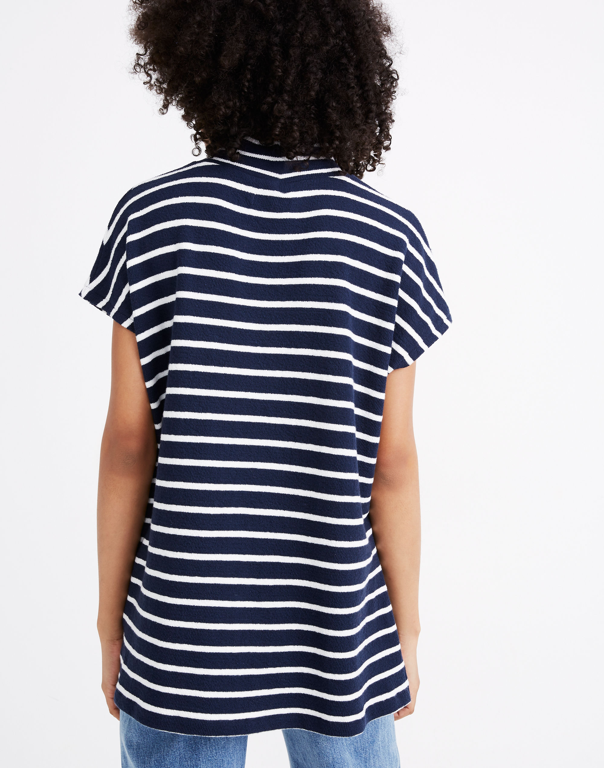 Mockneck Tunic Top in Stripe