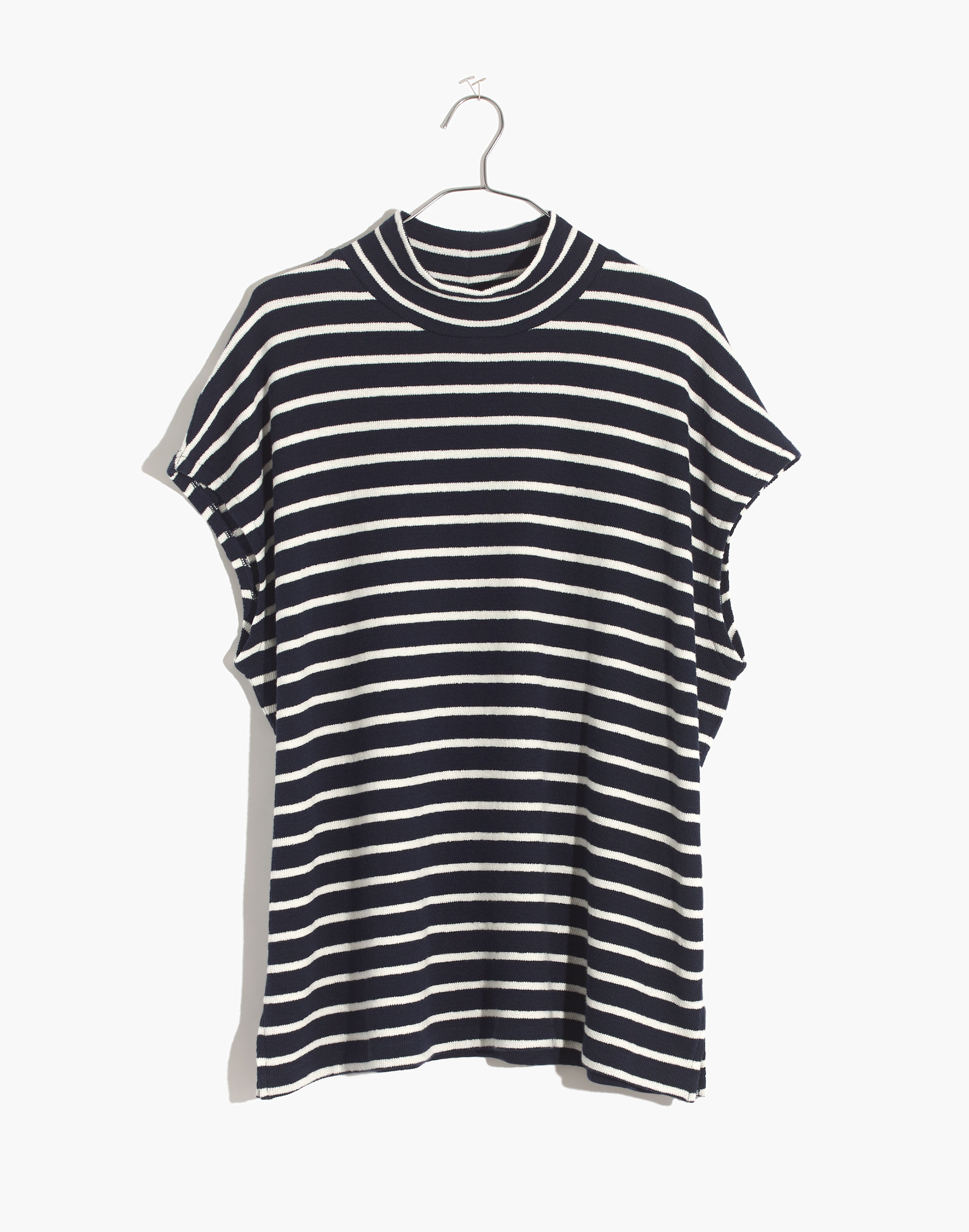 Mockneck Tunic Top in Stripe