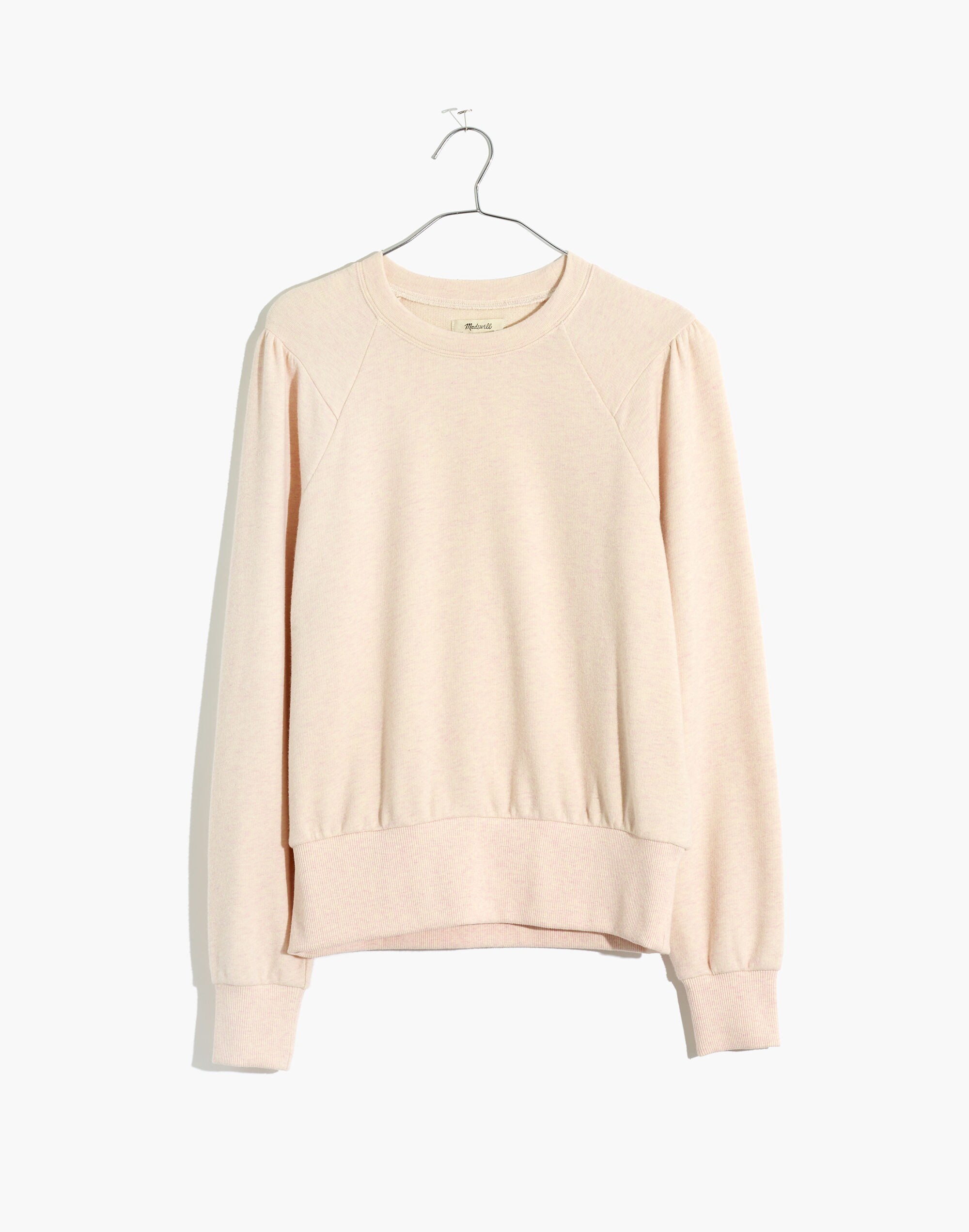 Heathered Puff-Sleeve Raglan Sweatshirt