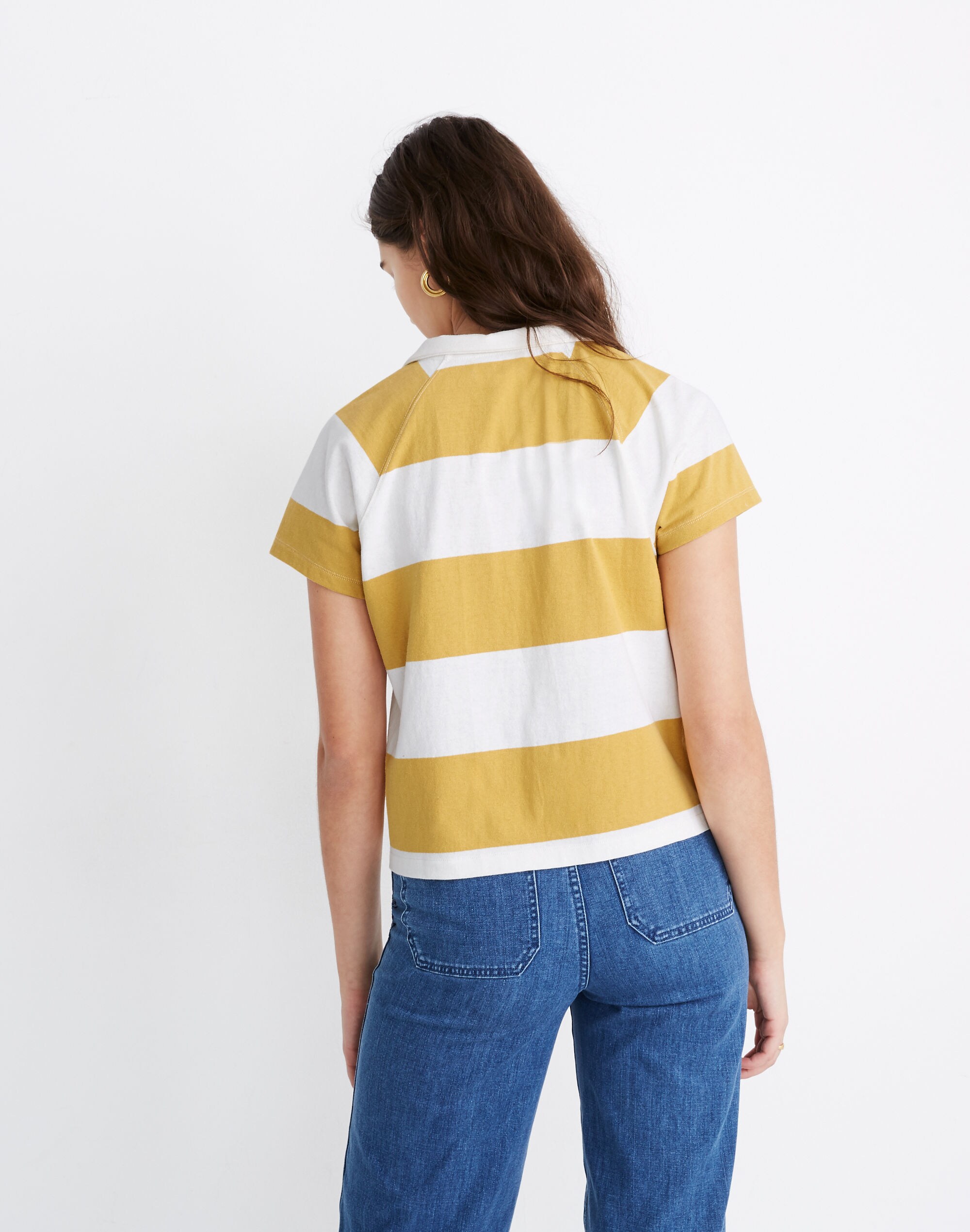 Boxy Polo Tee in Lefferts Stripe