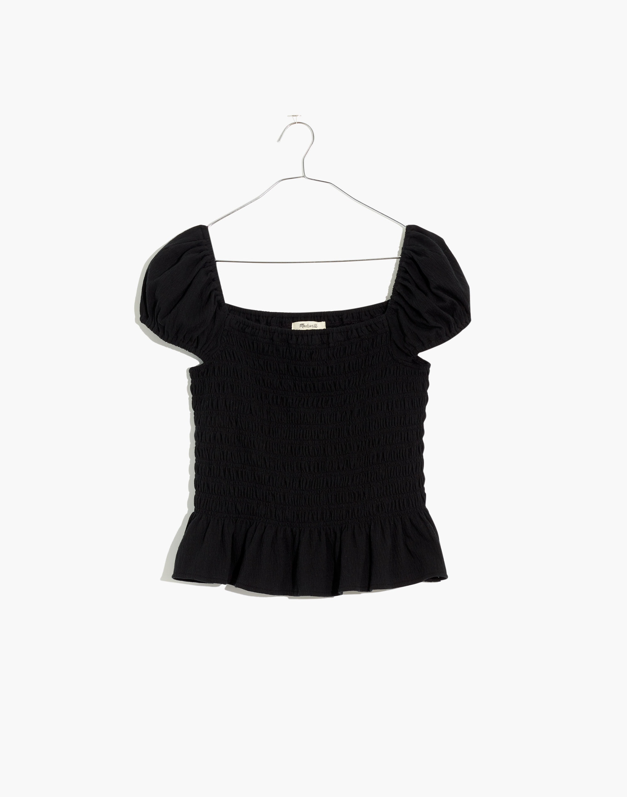 Square-Neck Smocked Top