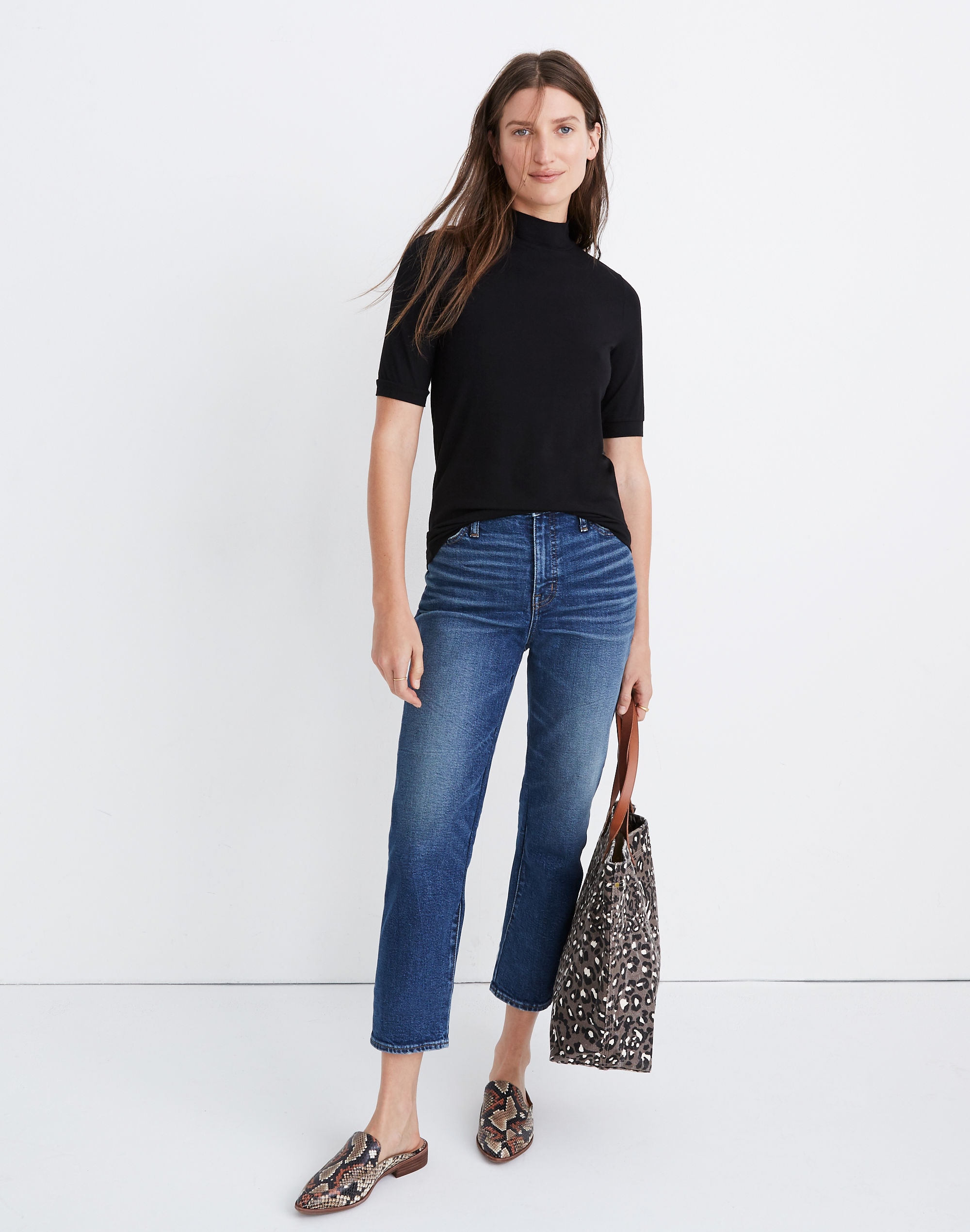drapey mockneck top