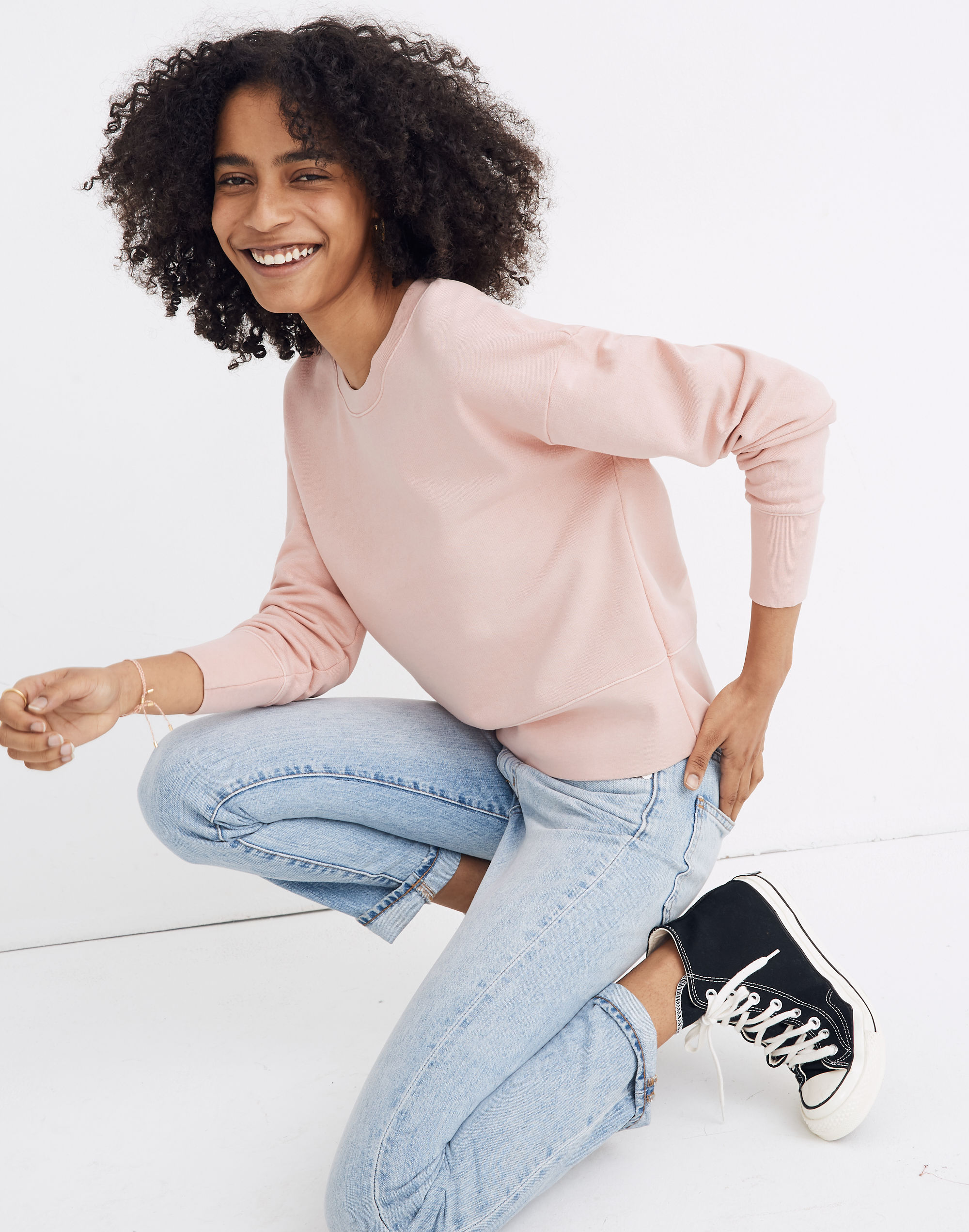 Garment-Dyed Crop Sweatshirt