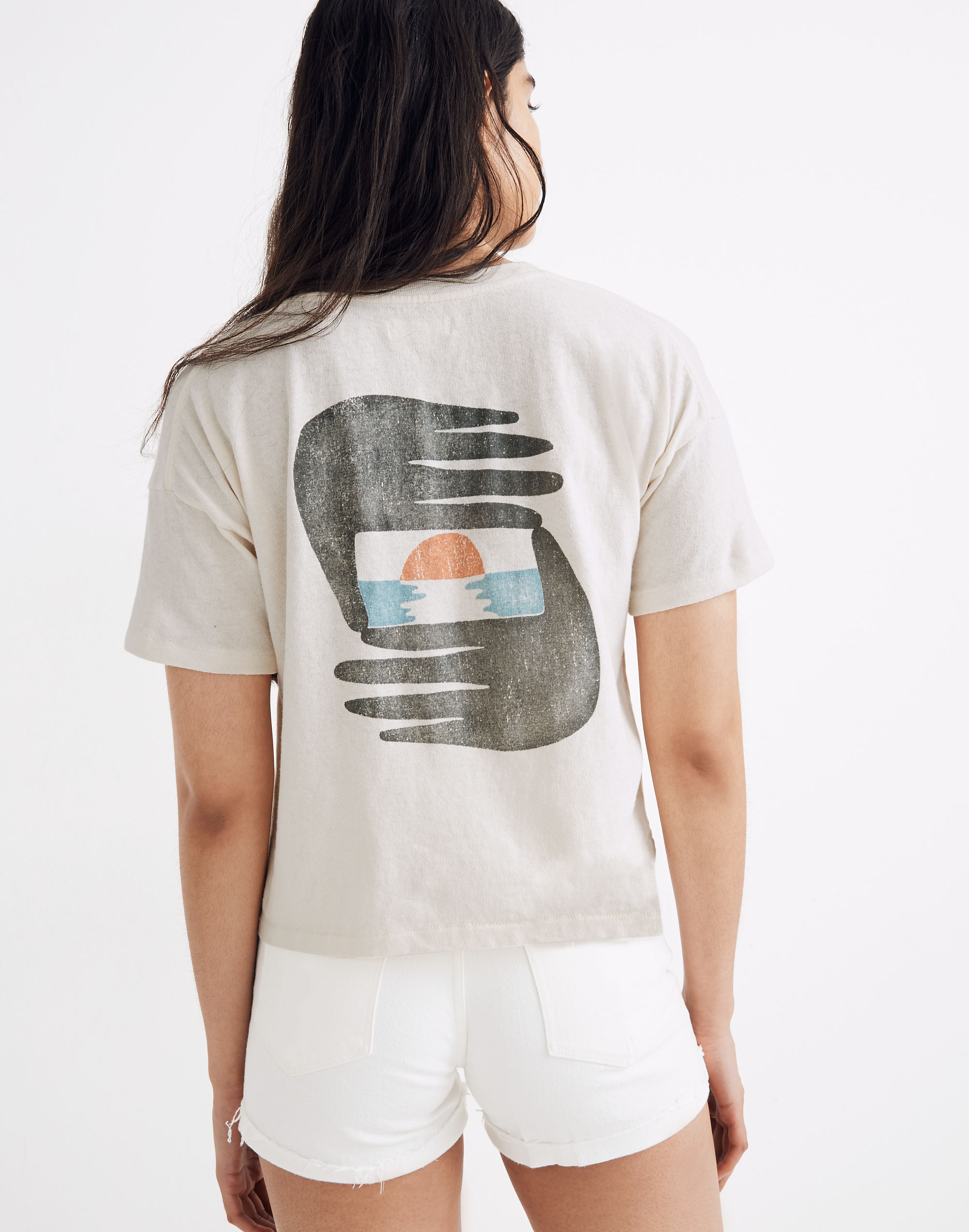 Ocean Sunset Graphic Oversized Tee