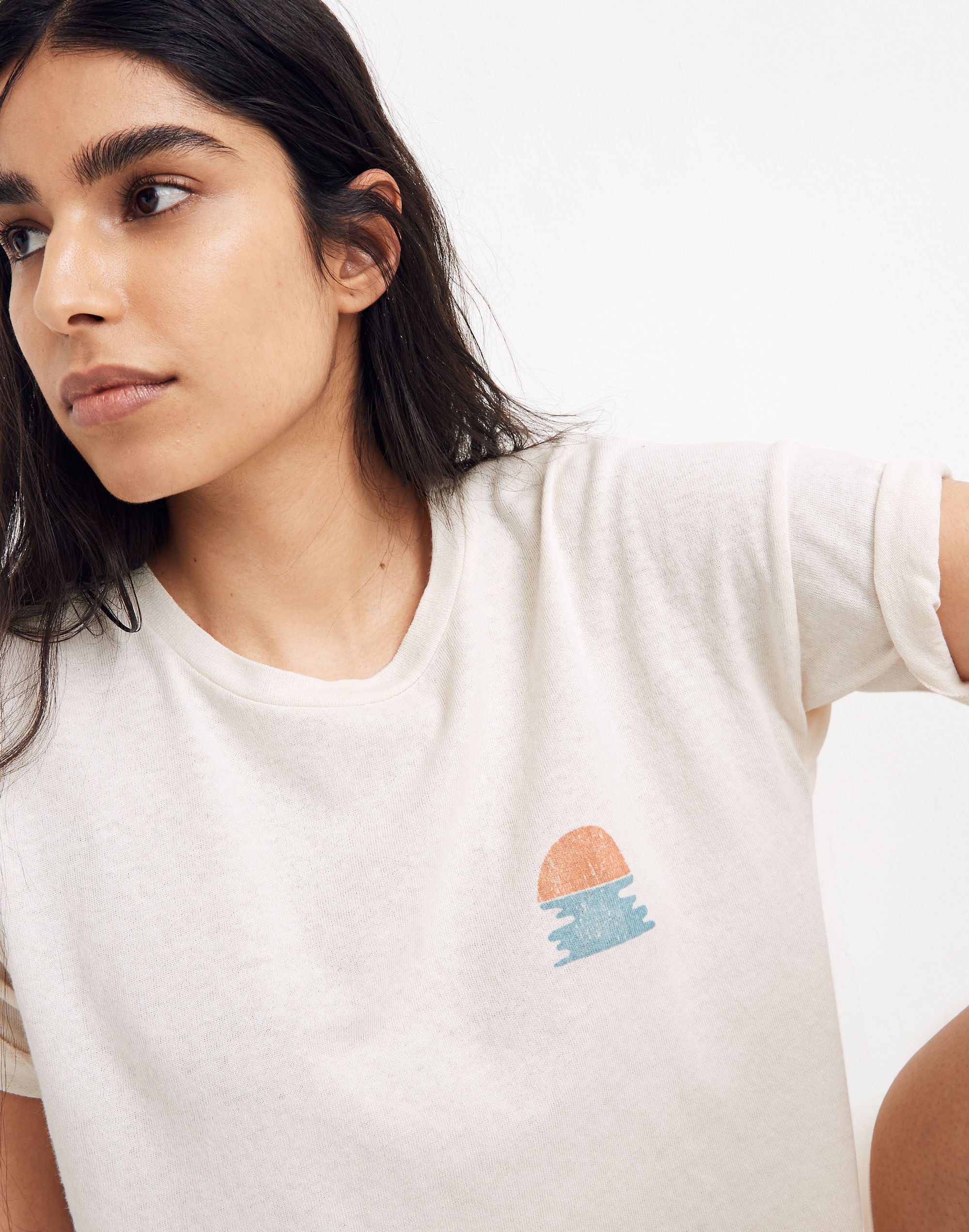 Ocean Sunset Graphic Oversized Tee