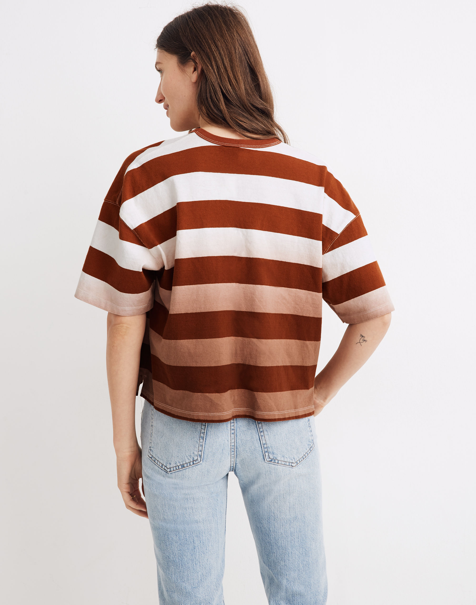 Dip-Dye Oversized Tee in Groton Stripe