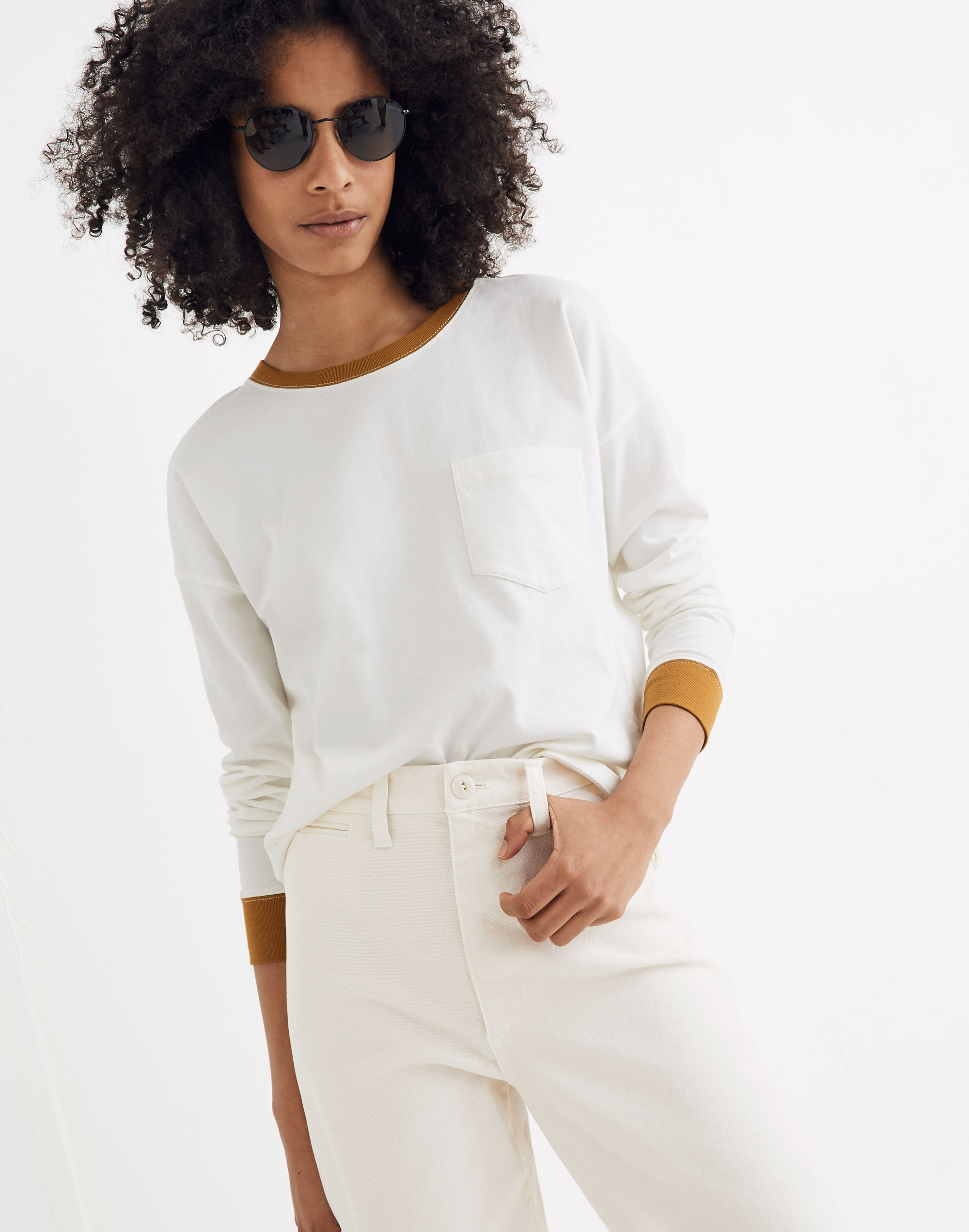 drop-sleeve pocket tee