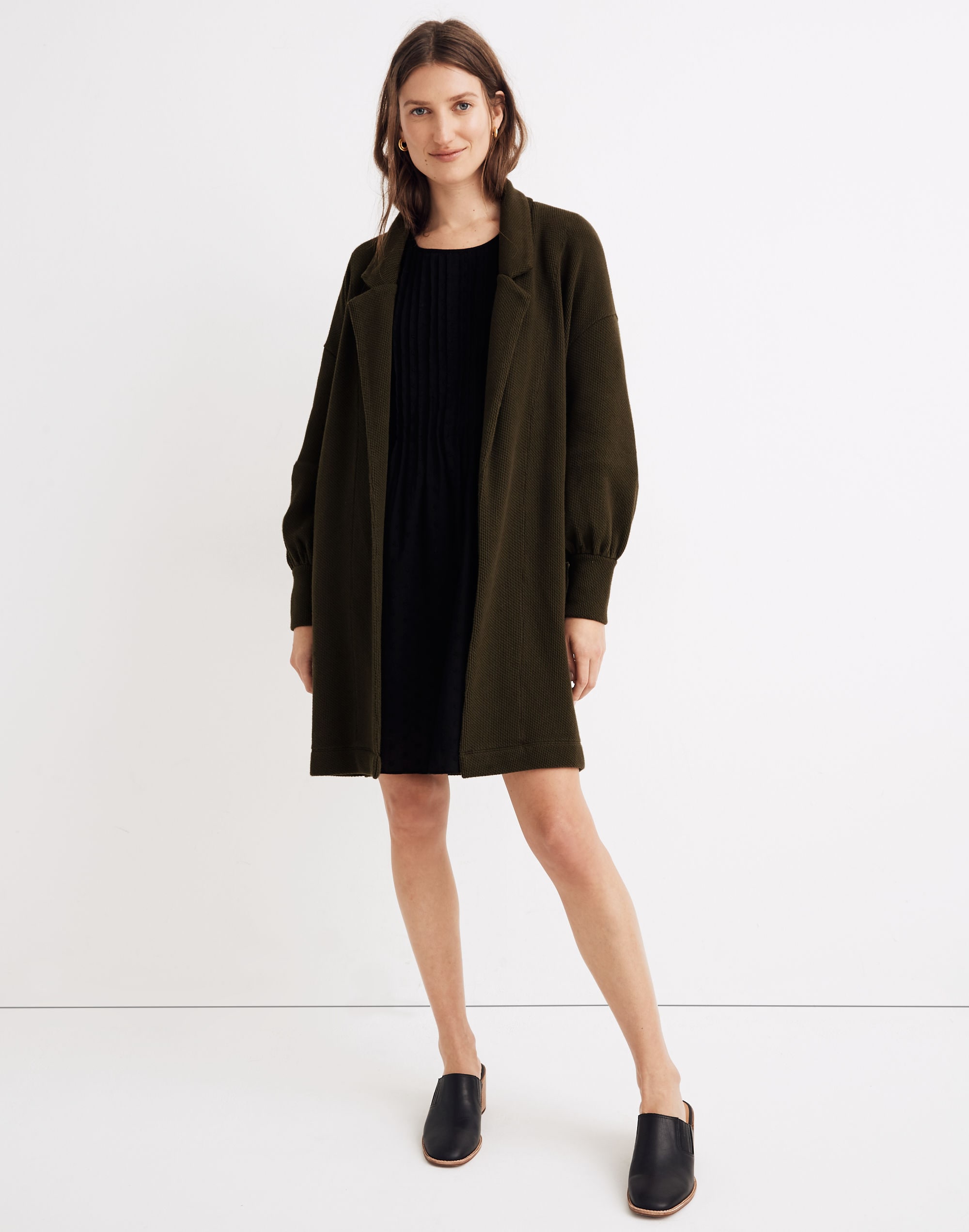 Piqu&eacute; Relaxed Cardigan Coat