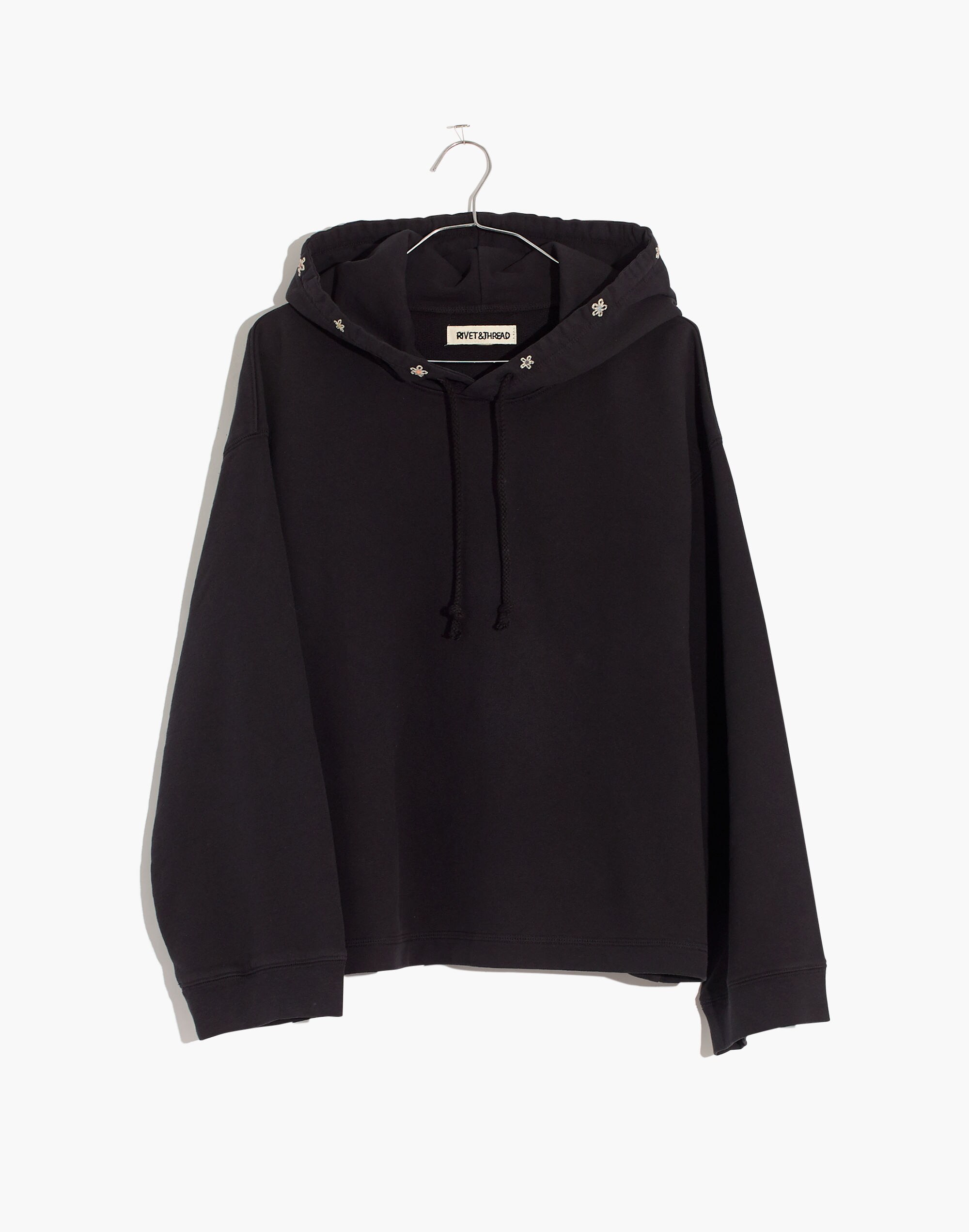 Rivet &amp; Thread Daisy Embroidered Hoodie Crop Sweatshirt