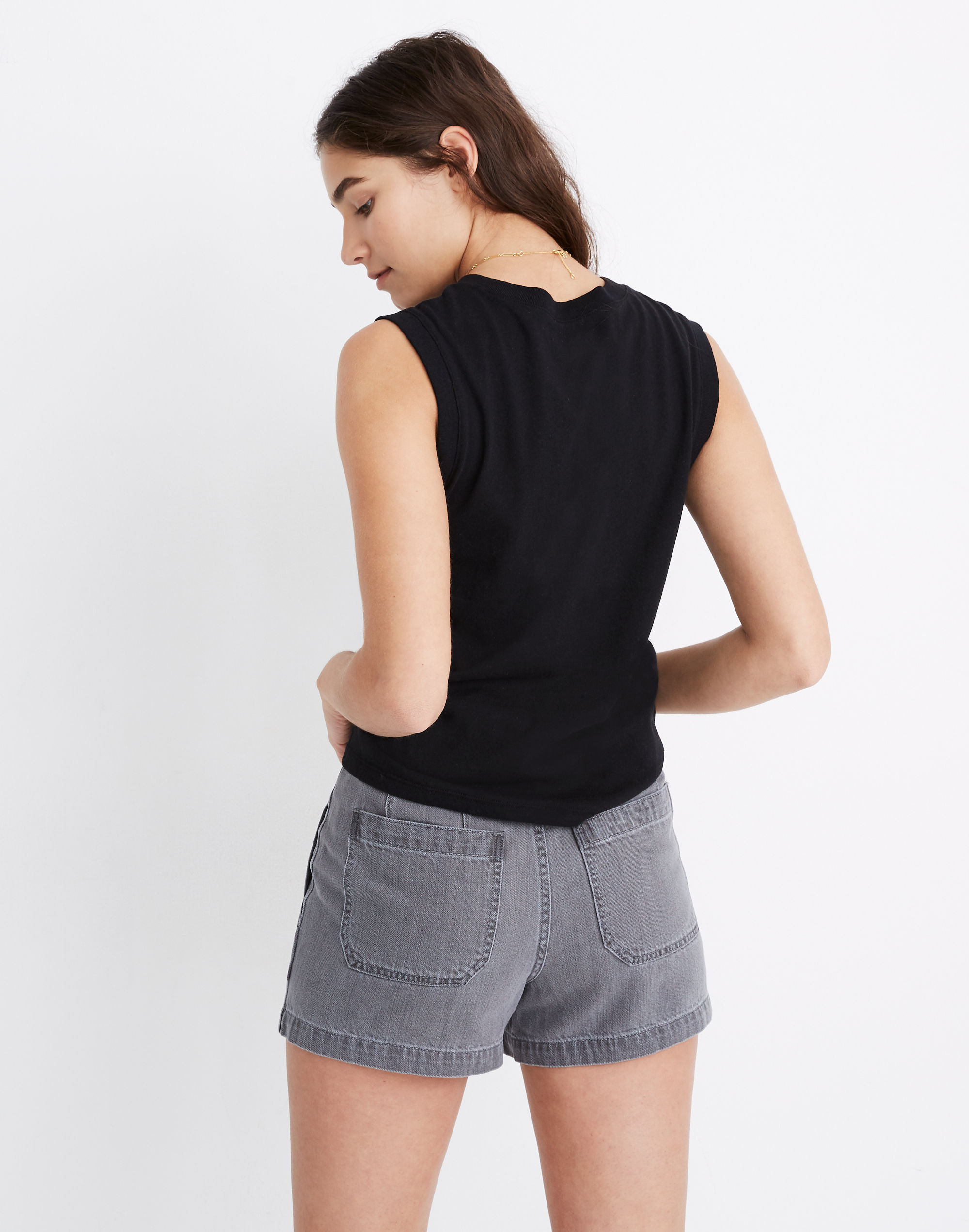 Recycled Cotton Crewneck Muscle Tank