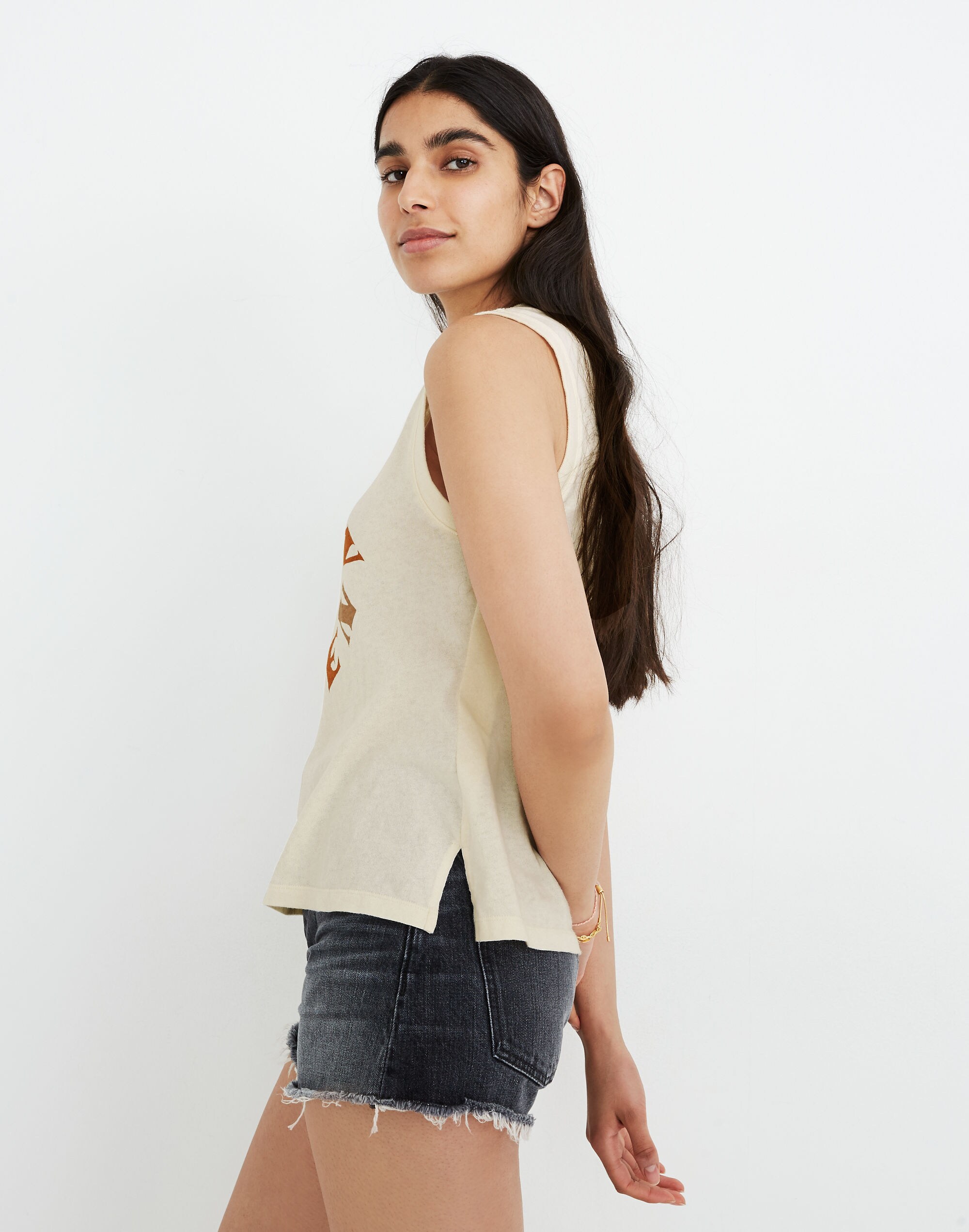 Recycled Cotton Women Graphic Crewneck Muscle Tee